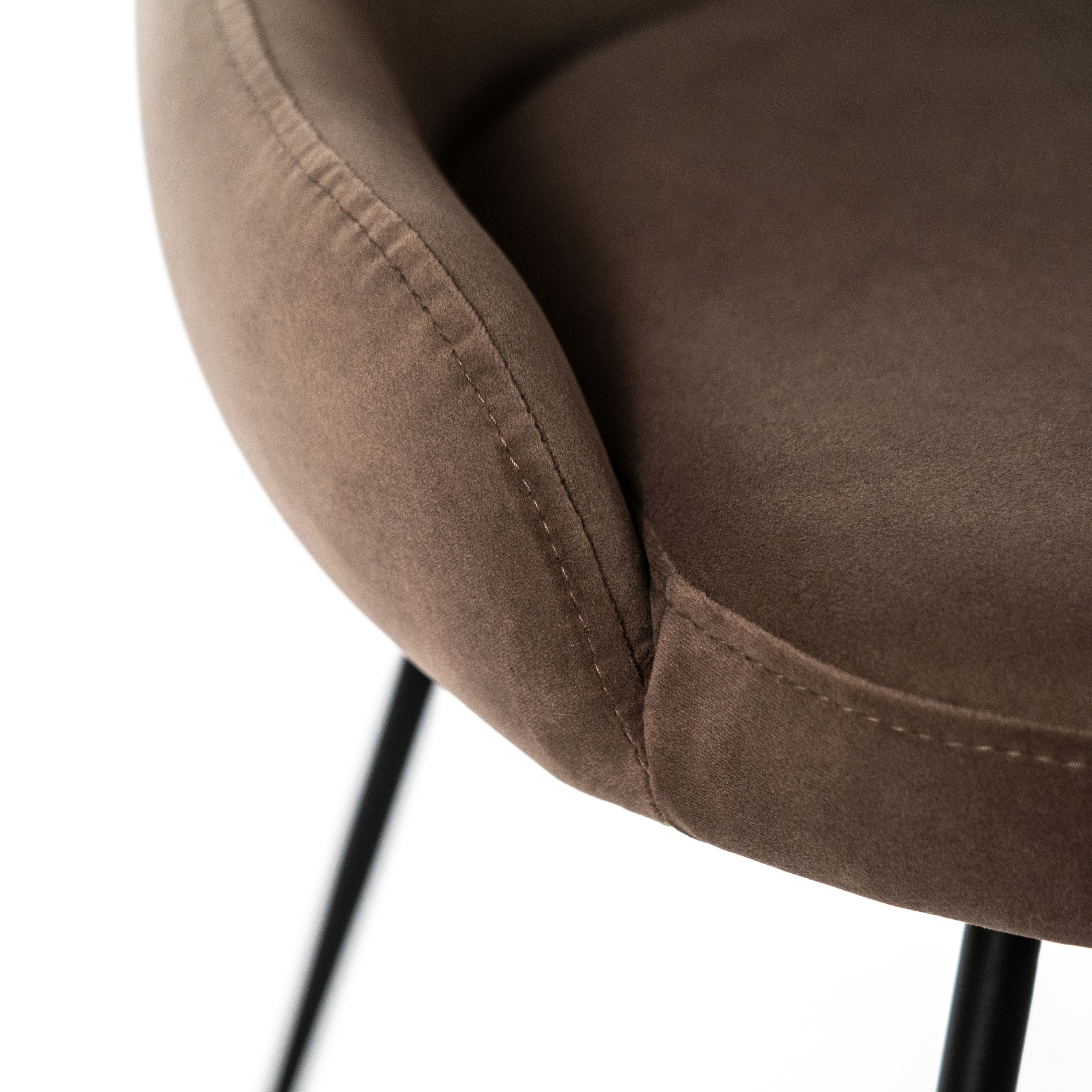 Modern padded chair "Alyssa" velvet effect cm 49.5x48.5 80h