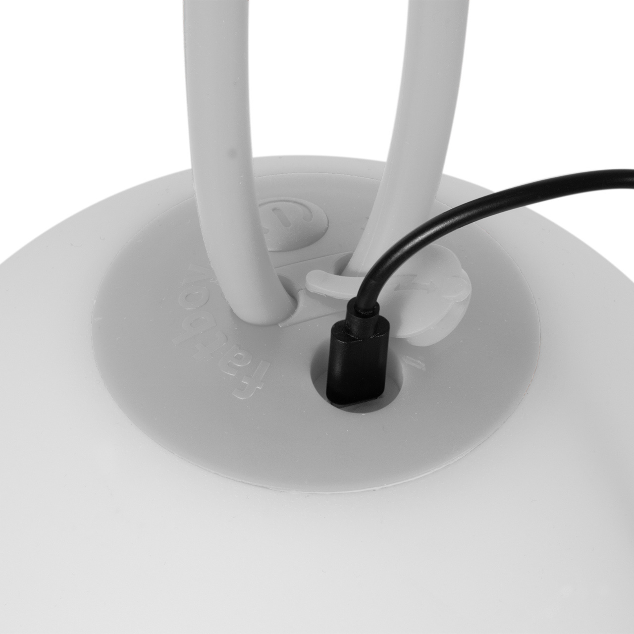 Set of 2 "Bolleke" battery-powered LED hanging lamps in HDPE with rubber hook, 20x20 cm