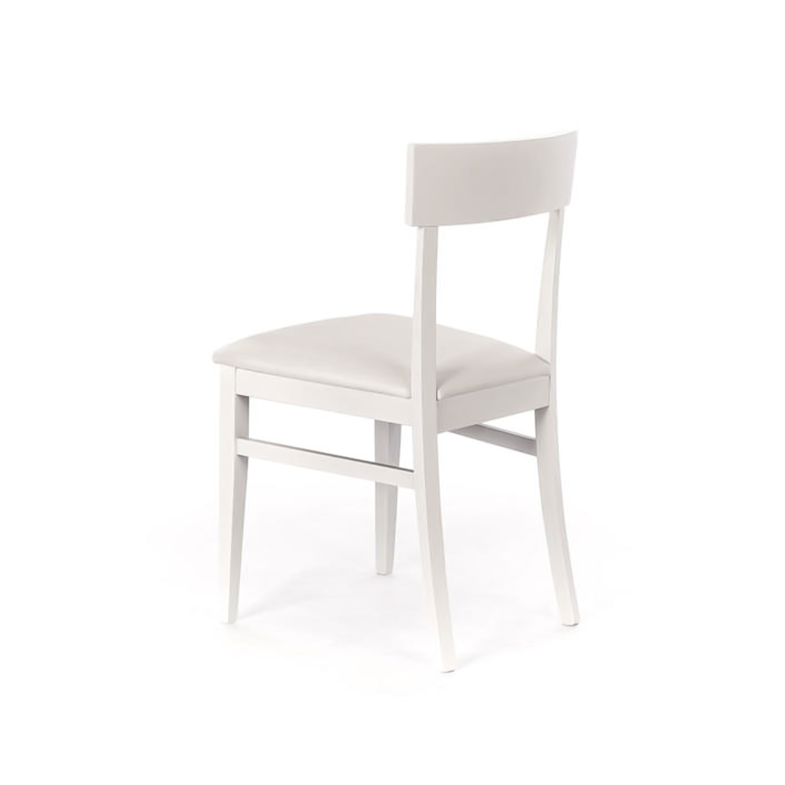 Set of "Siena" living room chairs in lacquered wood, modern upholstered, 44x45 cm, 82 cm high.