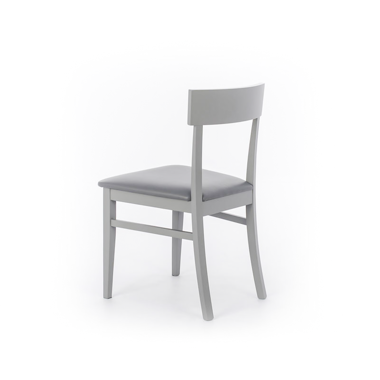 Set of "Siena" living room chairs in lacquered wood, modern upholstered, 44x45 cm, 82 cm high.