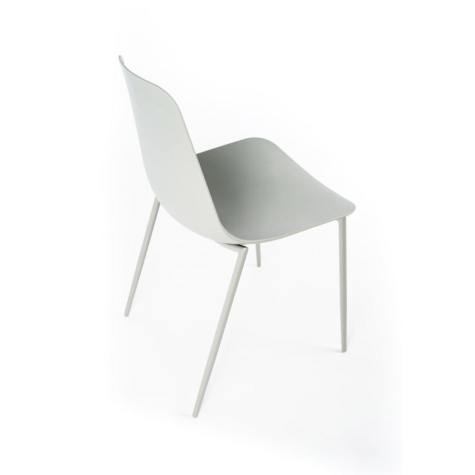 Set of modern "Kate" polypropylene chairs for living room with painted metal frame