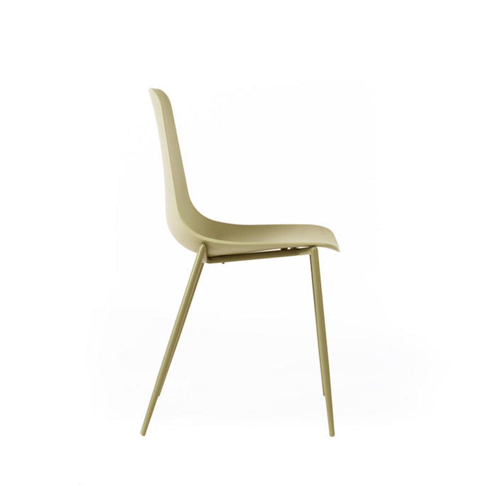 Set of modern "Kate" polypropylene chairs for living room with painted metal frame