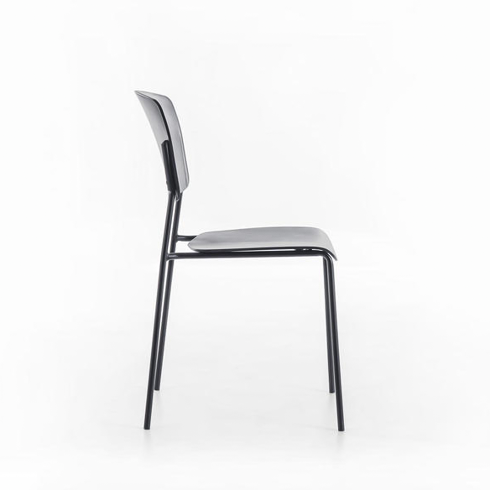 Set of modern stackable "Giada" polypropylene chairs with painted metal legs