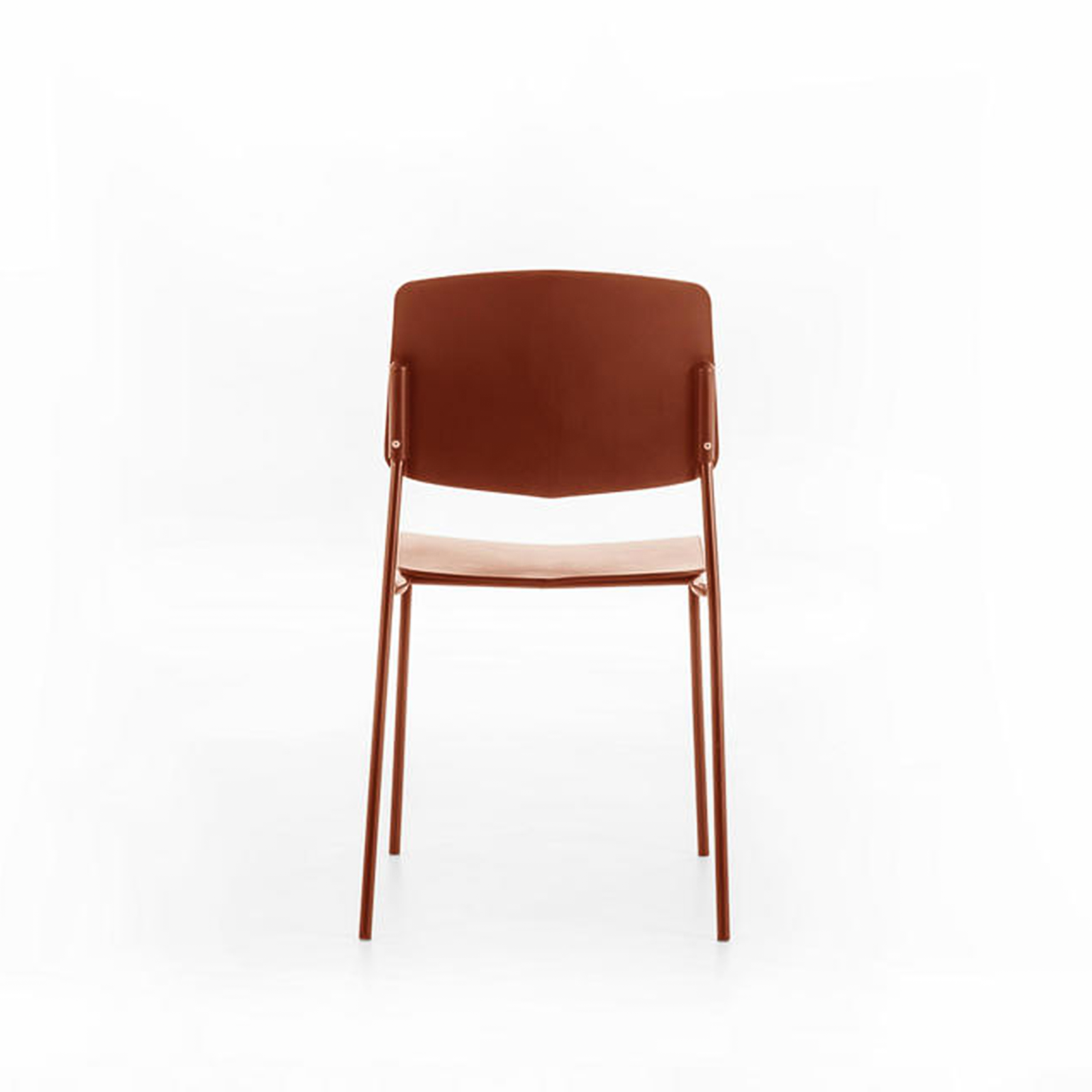 Set of modern stackable "Giada" polypropylene chairs with painted metal legs