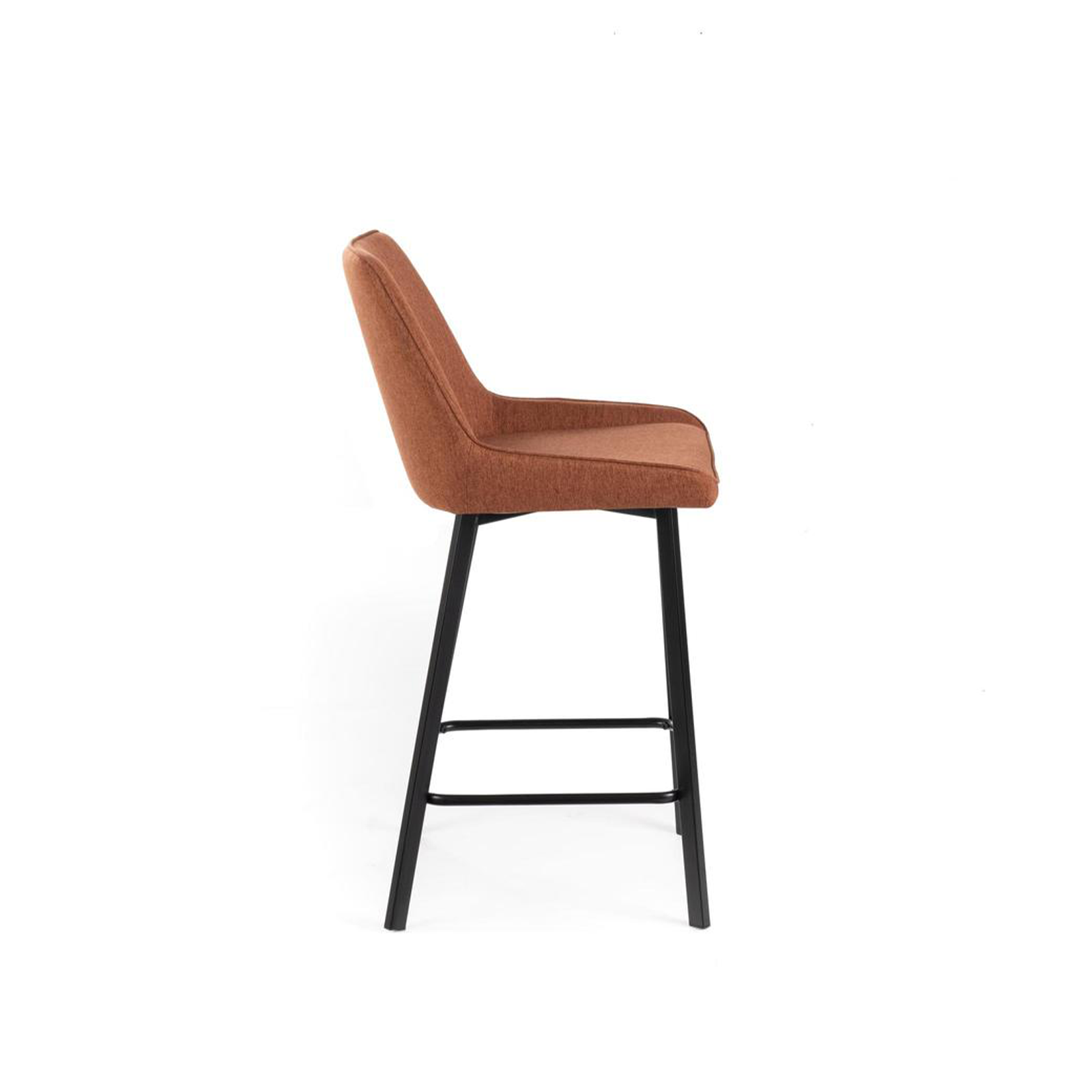 Set of "Fox" high stools in padded fabric with footrest cm 44x50 94h