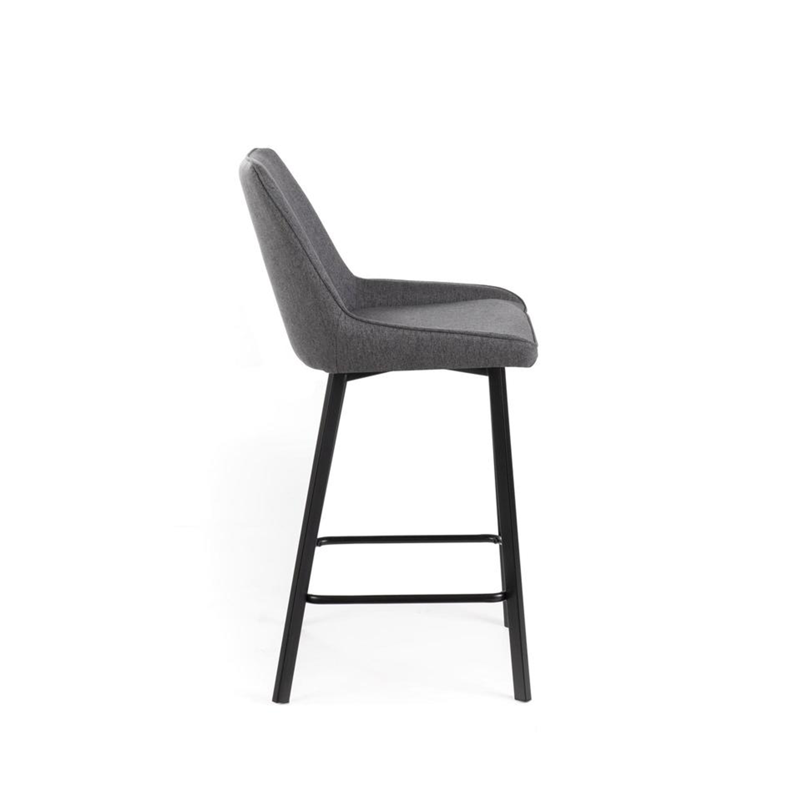 Set of "Fox" high stools in padded fabric with footrest cm 44x50 94h