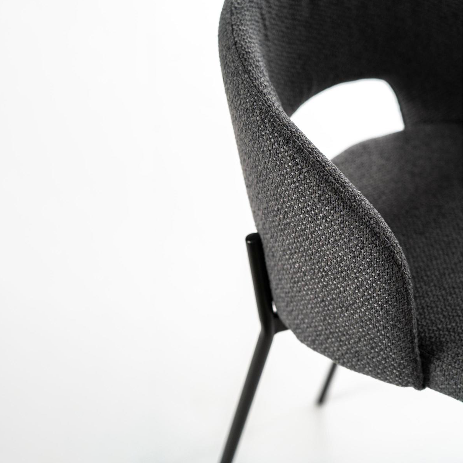 Set of "Alan" high stools in padded fabric with footrest cm 52x50 98h