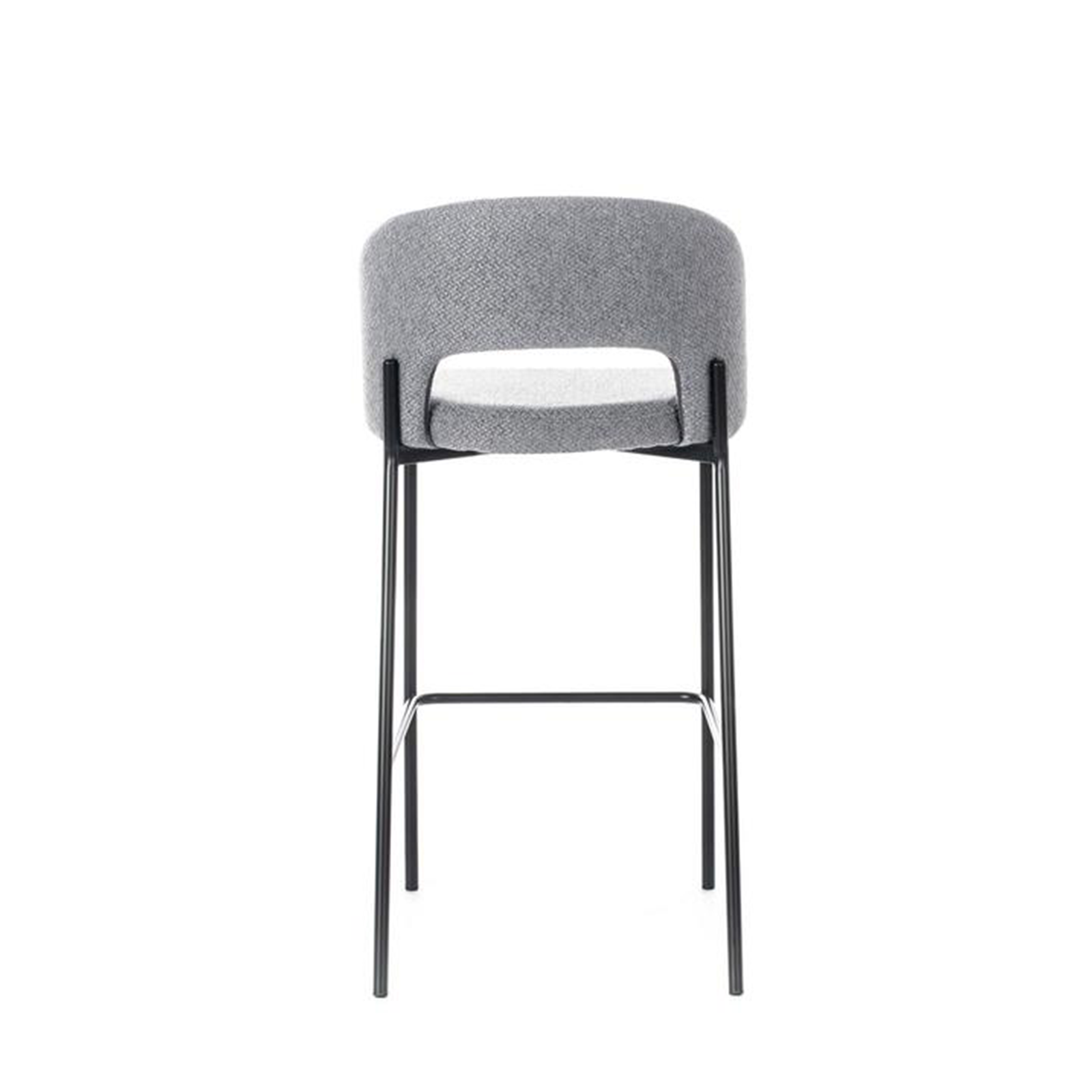 Set of "Alan" high stools in padded fabric with footrest cm 52x50 98h