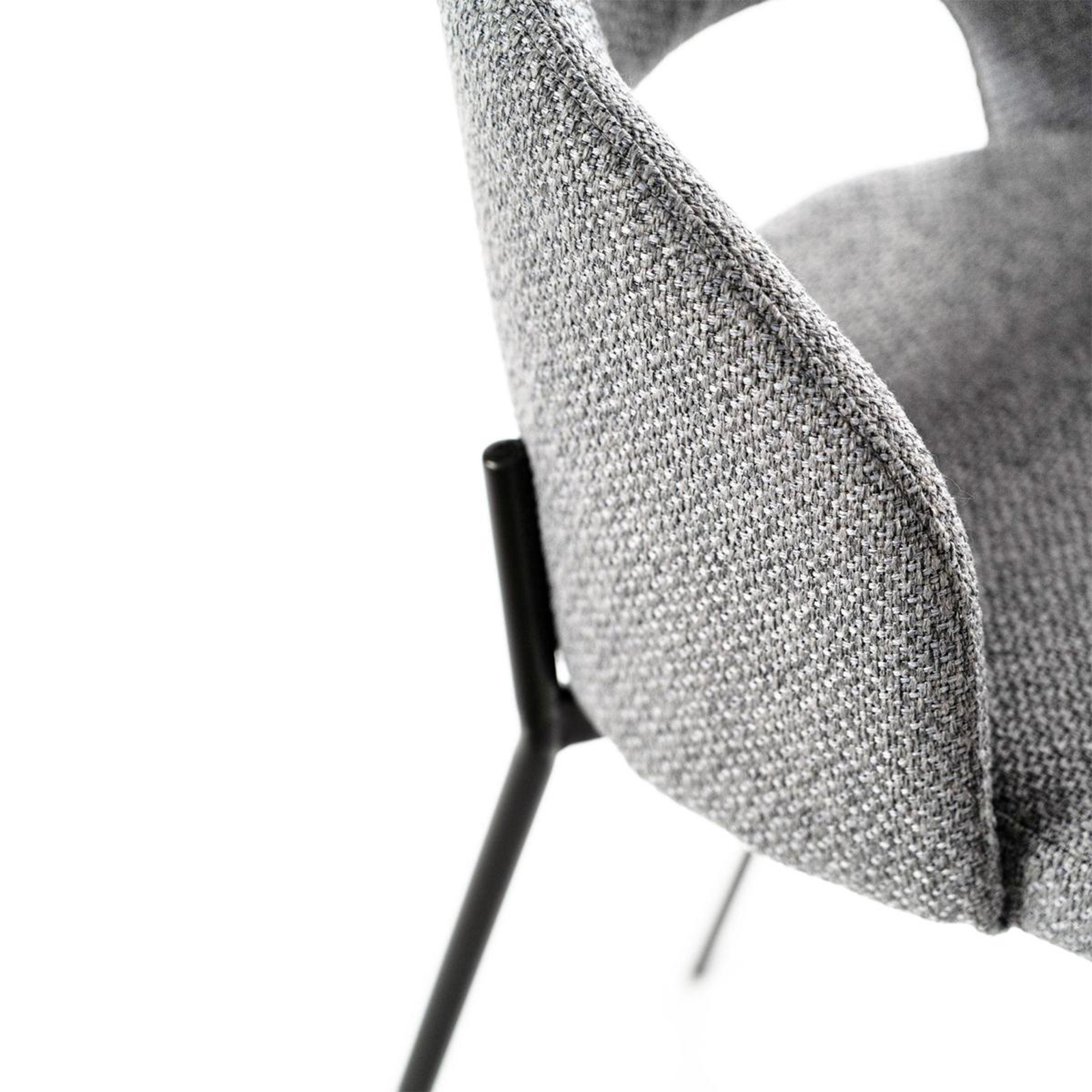 Set of "Alan" high stools in padded fabric with footrest cm 52x50 98h