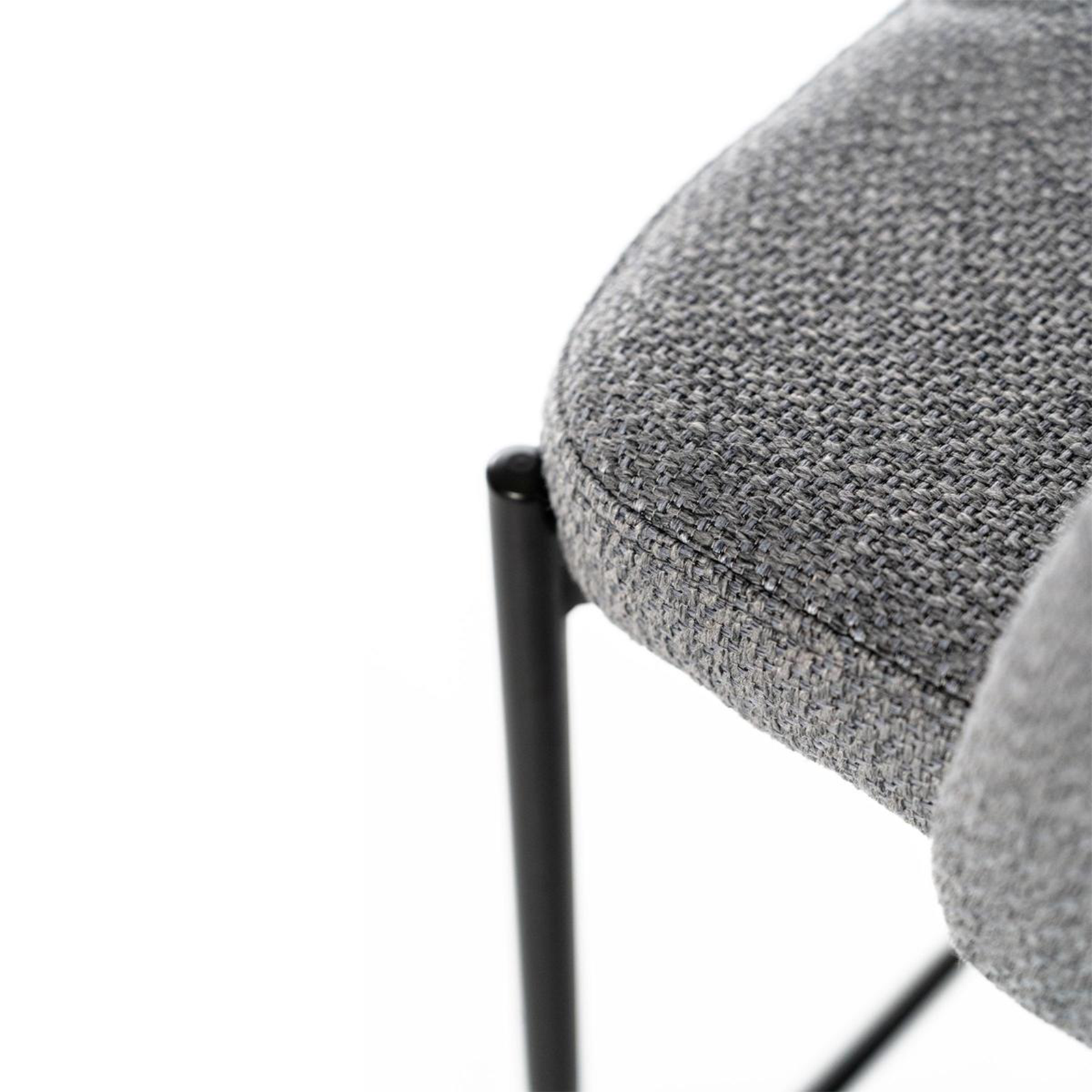 Set of "Alan" high stools in padded fabric with footrest cm 52x50 98h