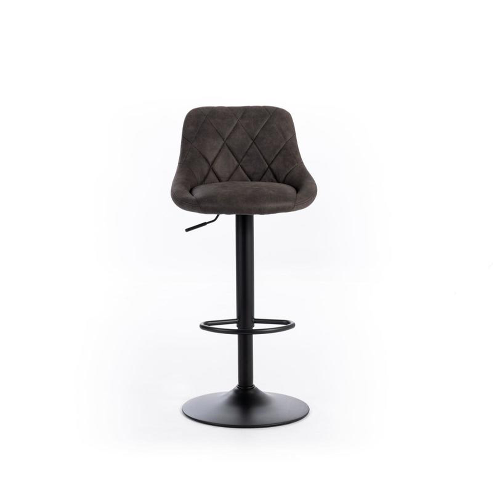 Set of modern high stools "Tema" in padded fabric with footrest cm 50x45 84h