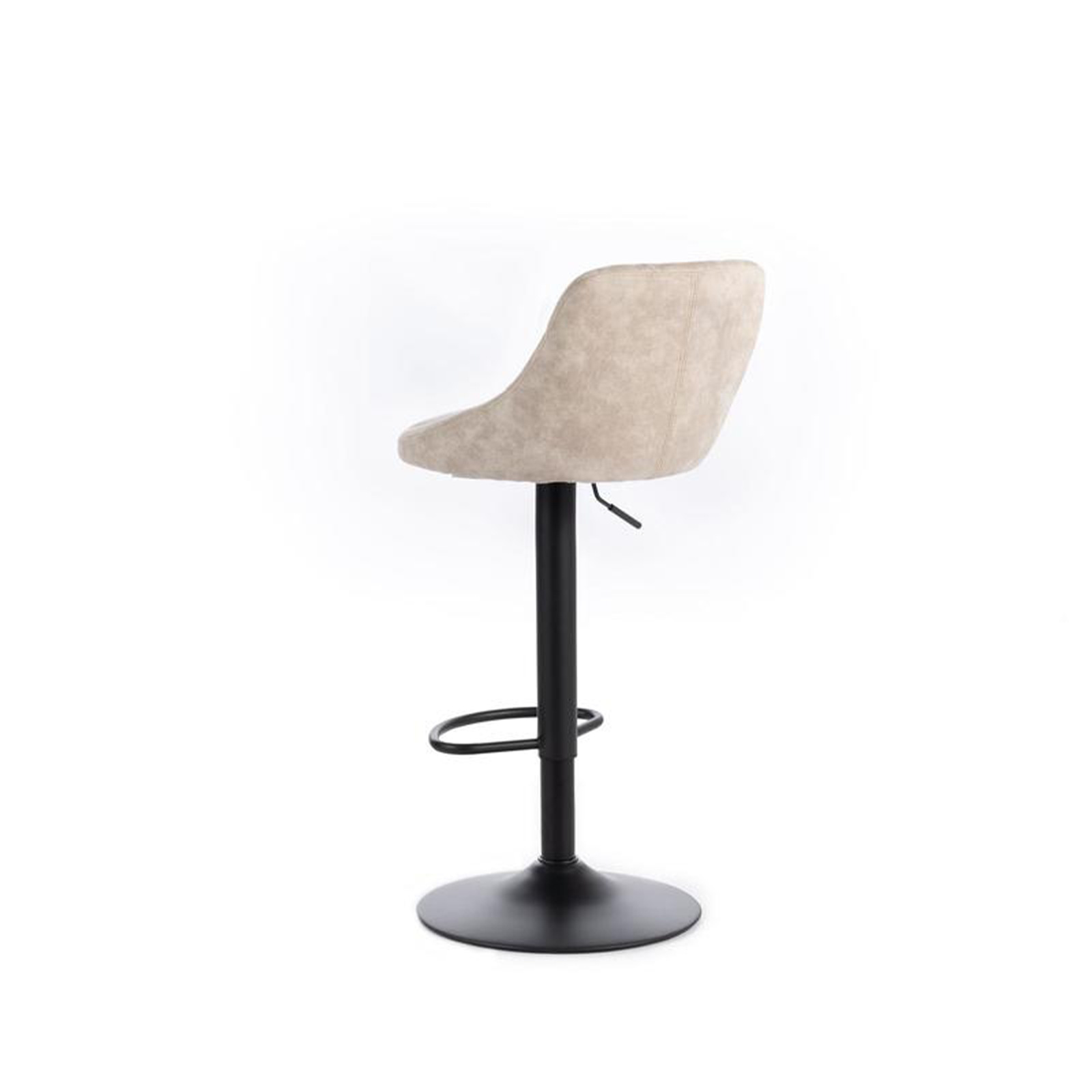 Set of modern high stools "Tema" in padded fabric with footrest cm 50x45 84h