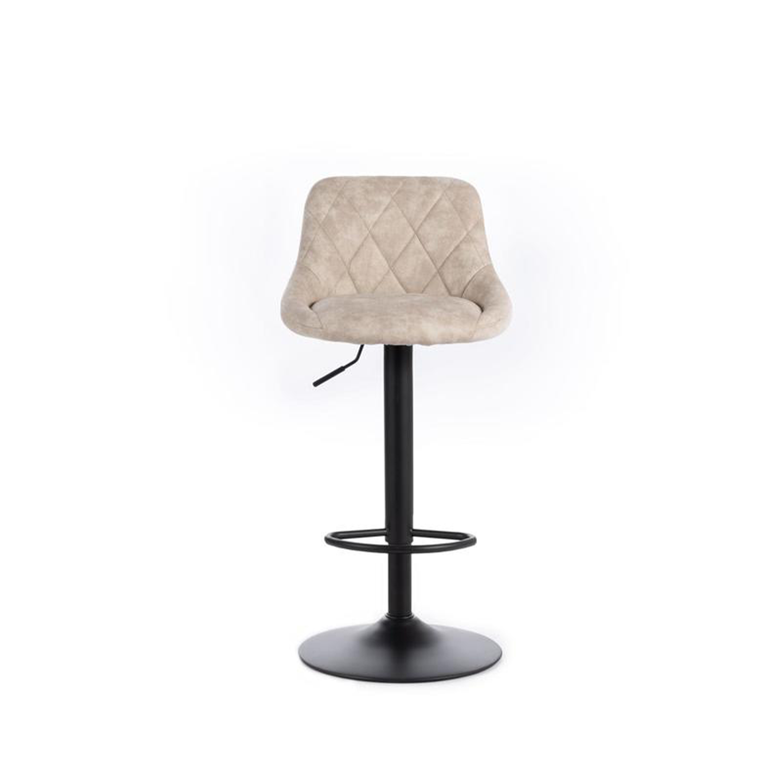 Set of modern high stools "Tema" in padded fabric with footrest cm 50x45 84h