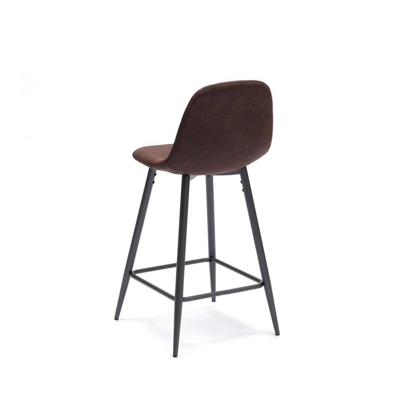 Set of high padded stools "Brig" in imitation leather with footrest cm 50x44 84h