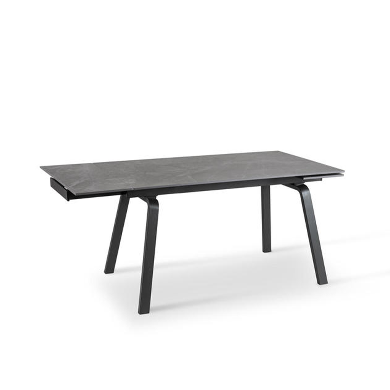 Extendable "Zante" table with marble-effect stone top, 200x80 cm, 76 cm high