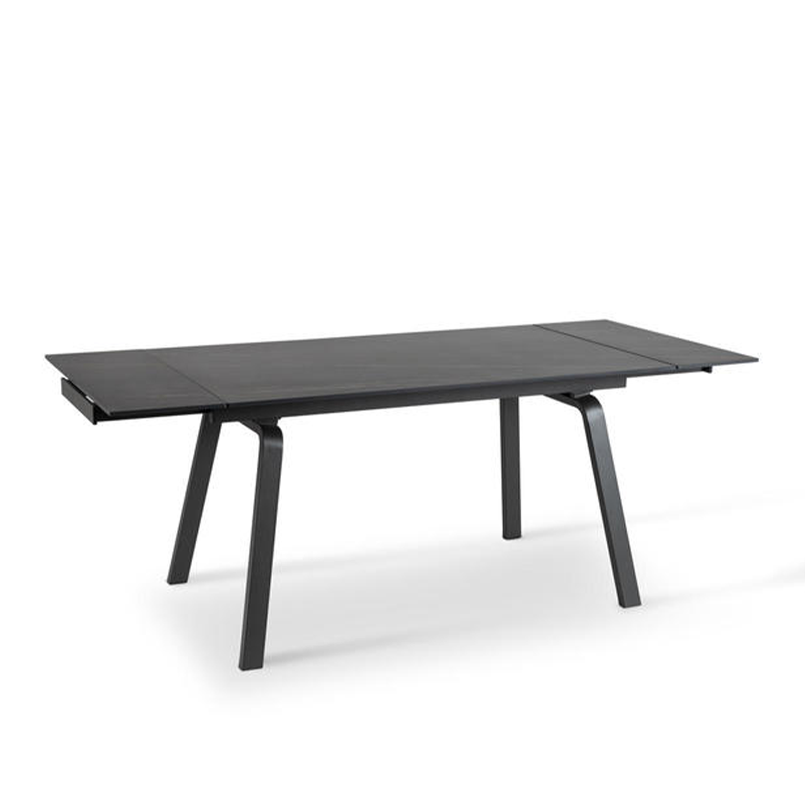 Extendable "Zante" table with marble-effect stone top, 200x80 cm, 76 cm high