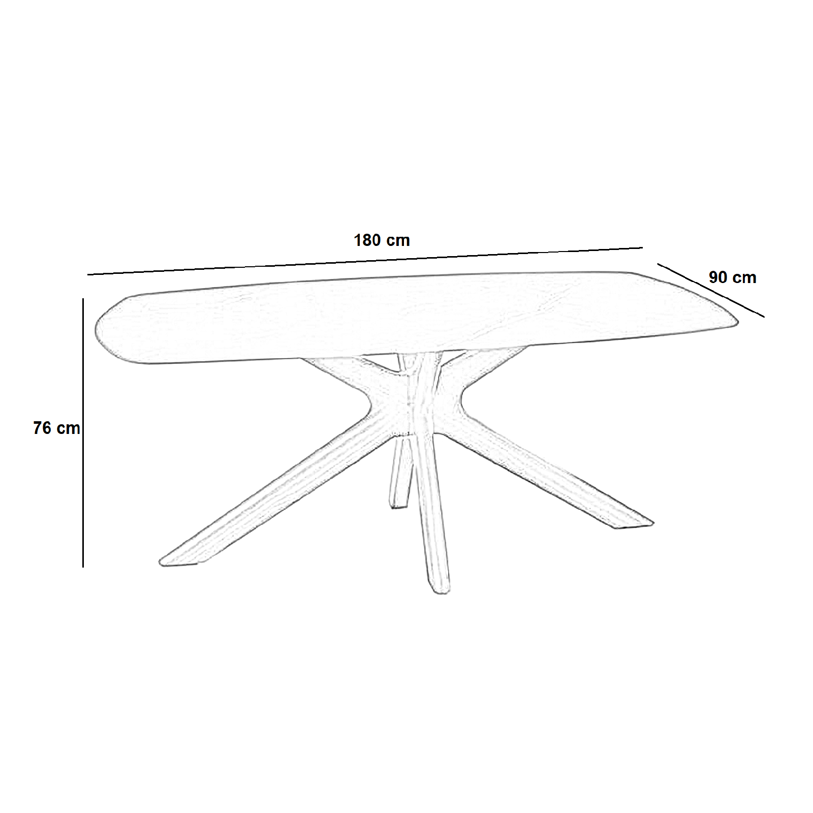 "Item" modern fixed ceramic living room table with marble effect