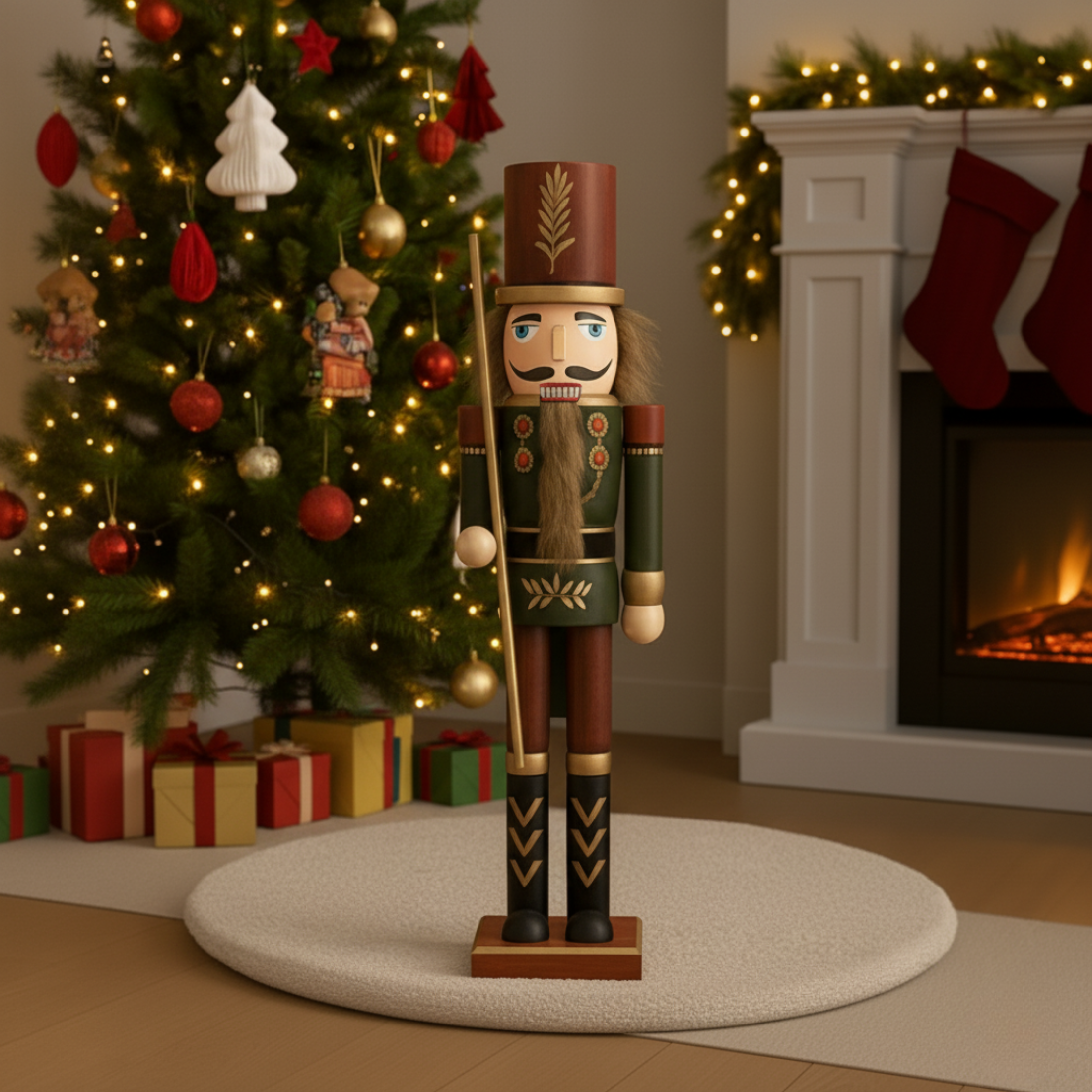 Christmas Nutcracker Soldier with Red and Green Outfit for Christmas Decorations