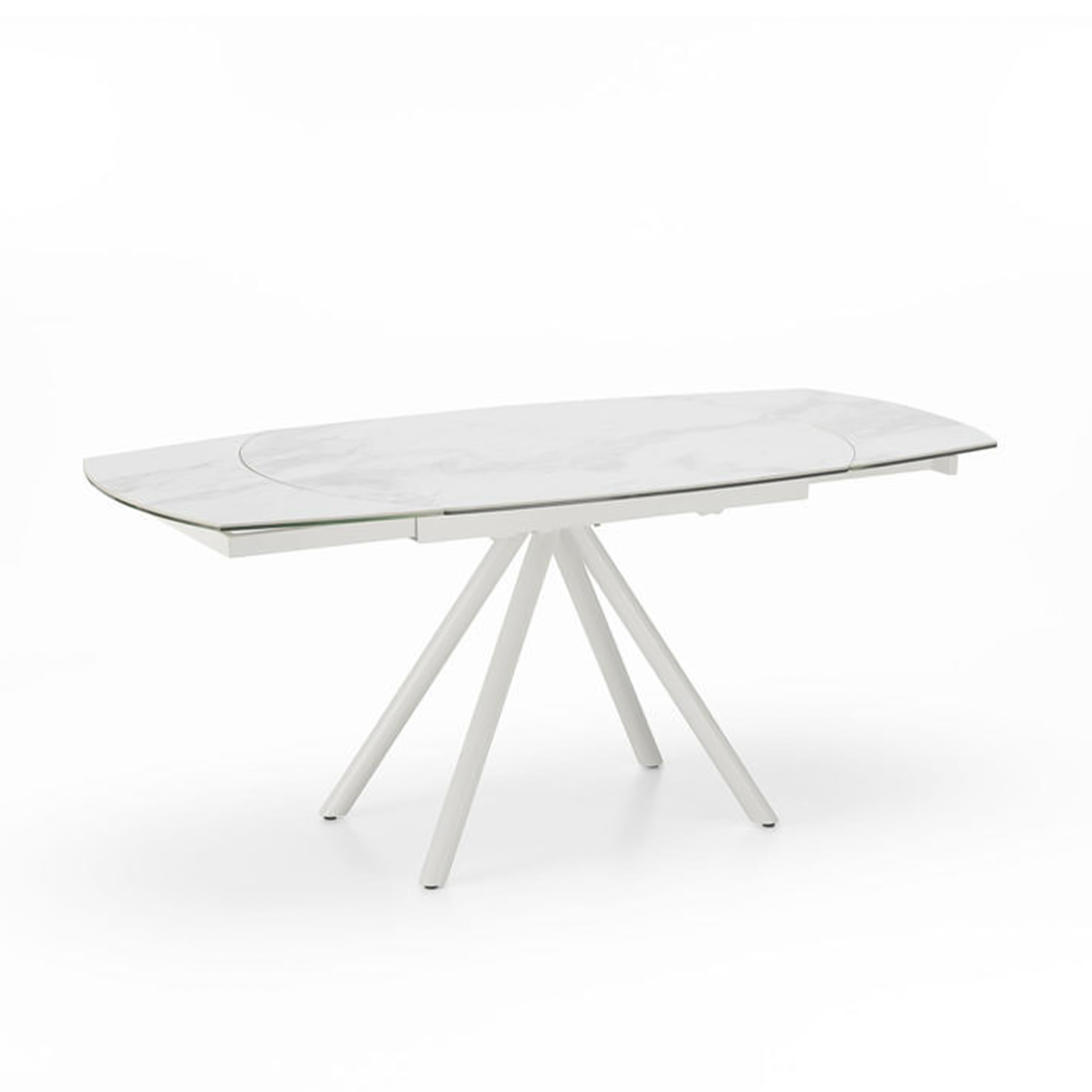 Modern extendable table "Atmosphera" with ceramic top and painted metal frame