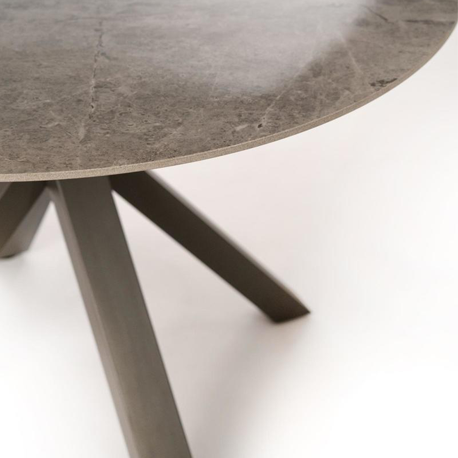 "Louis" round table with marble-effect ceramic top, Ø120 cm, 76 cm high