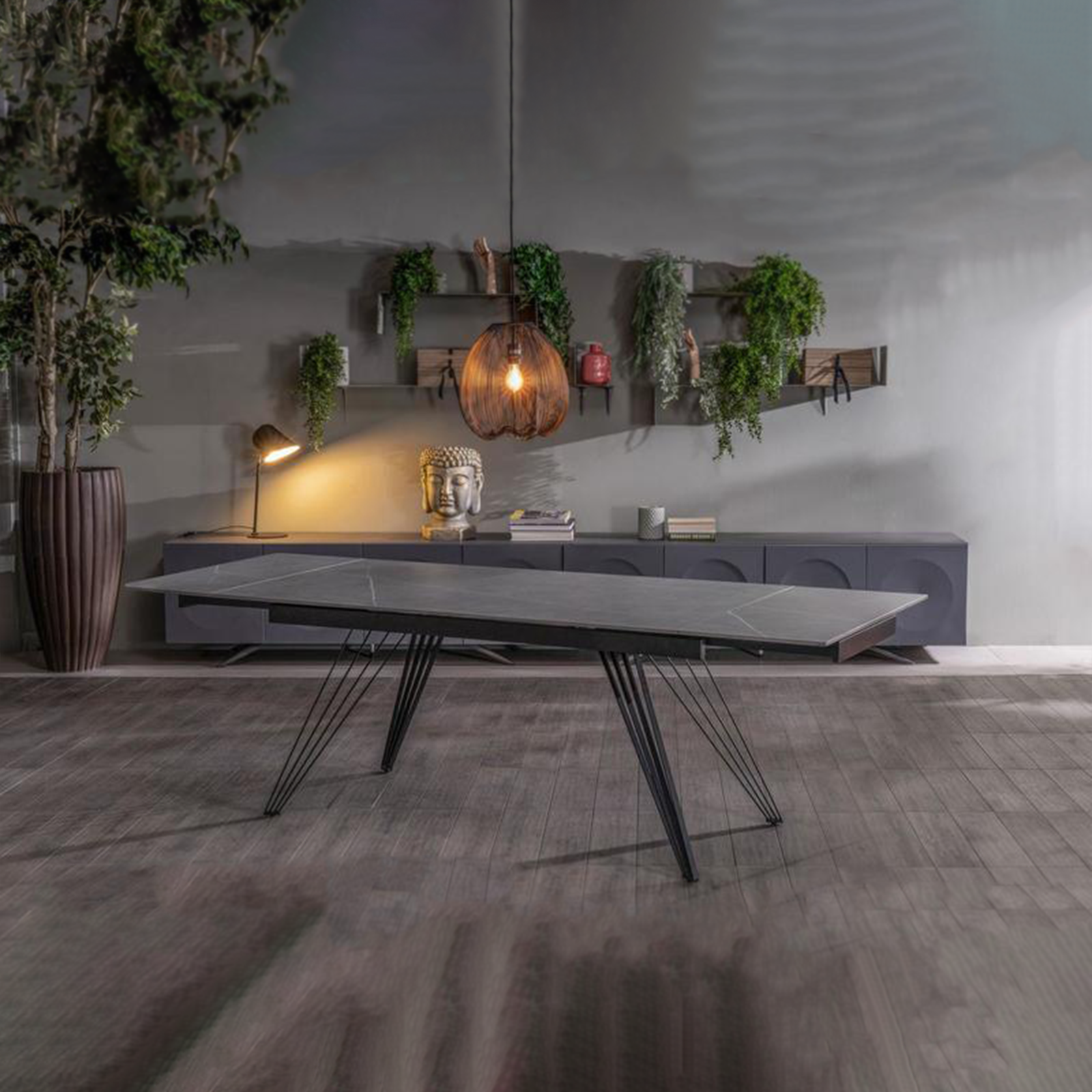 Extendable table "David1" ceramic top cm 160/240x90 76h