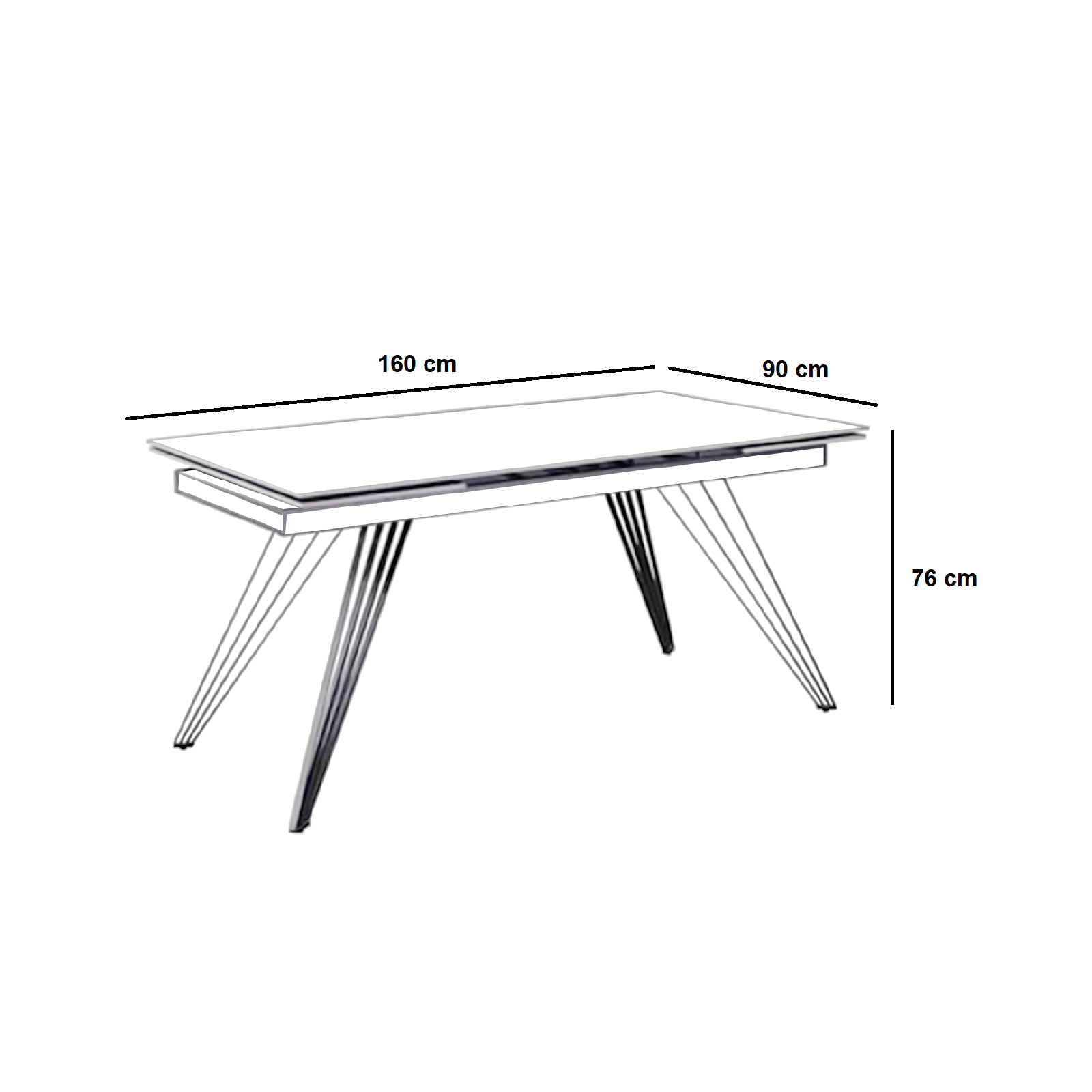 Extendable table "David1" ceramic top cm 160/240x90 76h