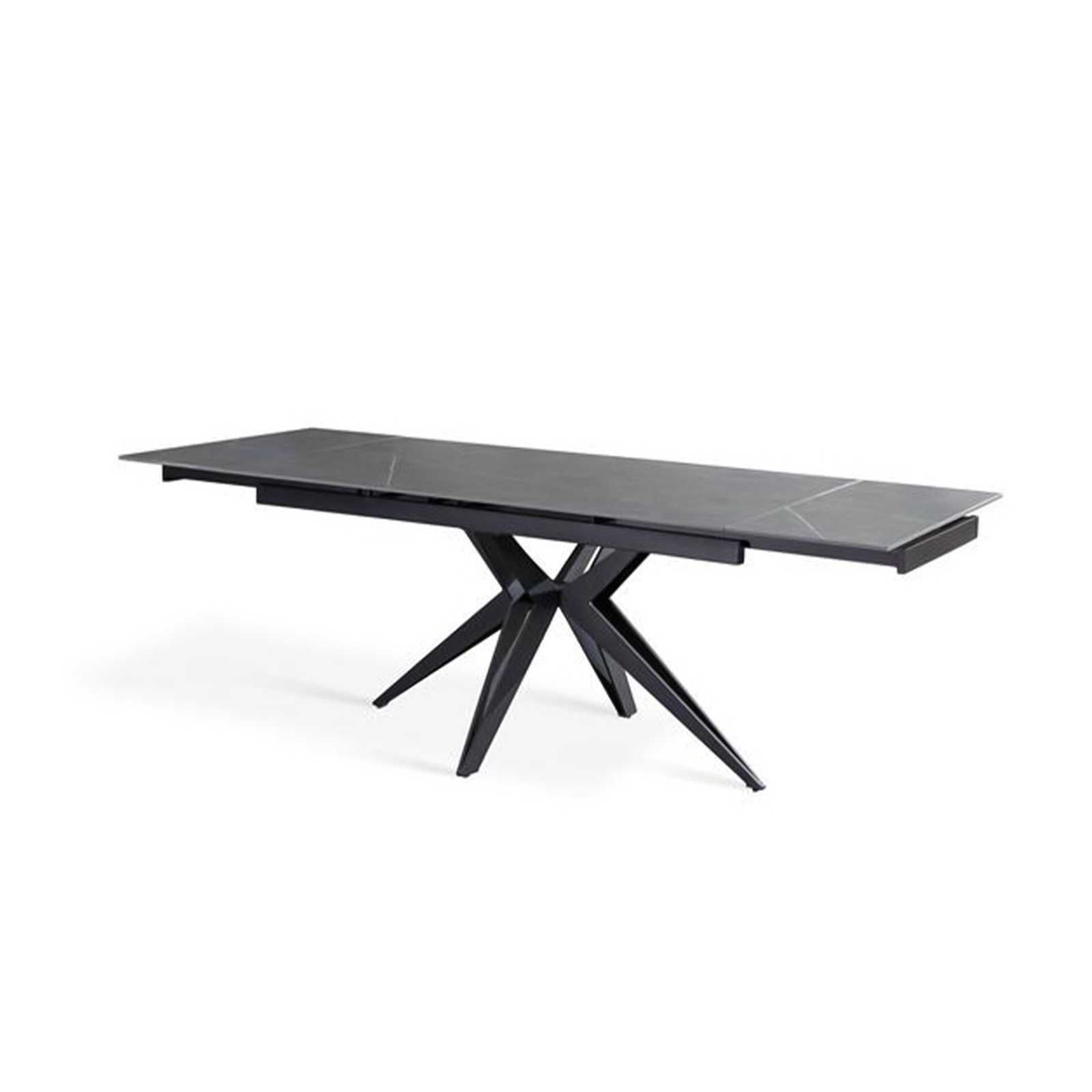 Amber extendable modern living room table with marble-effect ceramic top