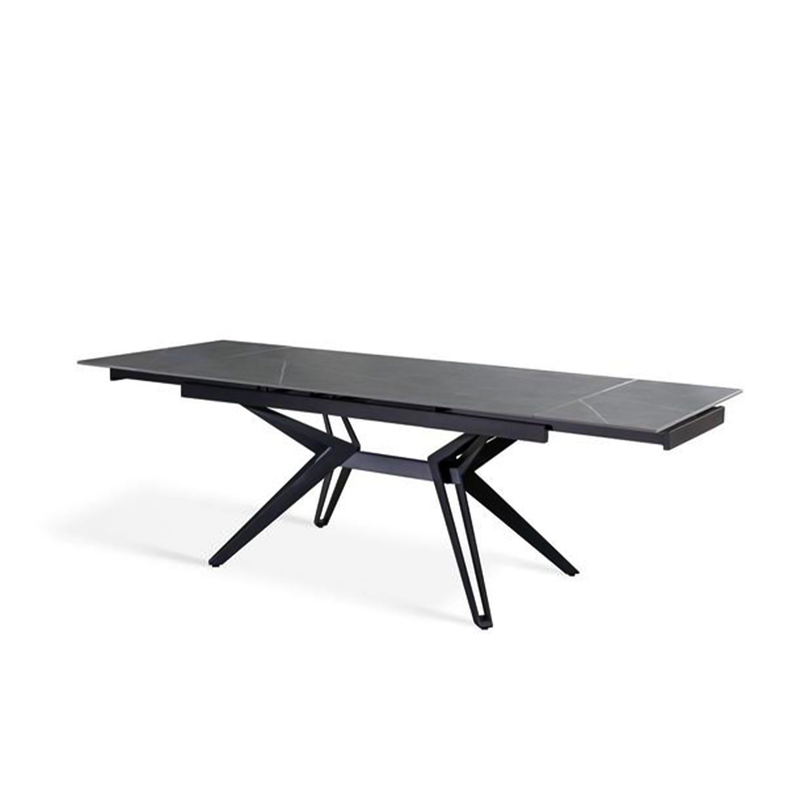 Modern extendable "Horeca" dining table with marble-effect ceramic top