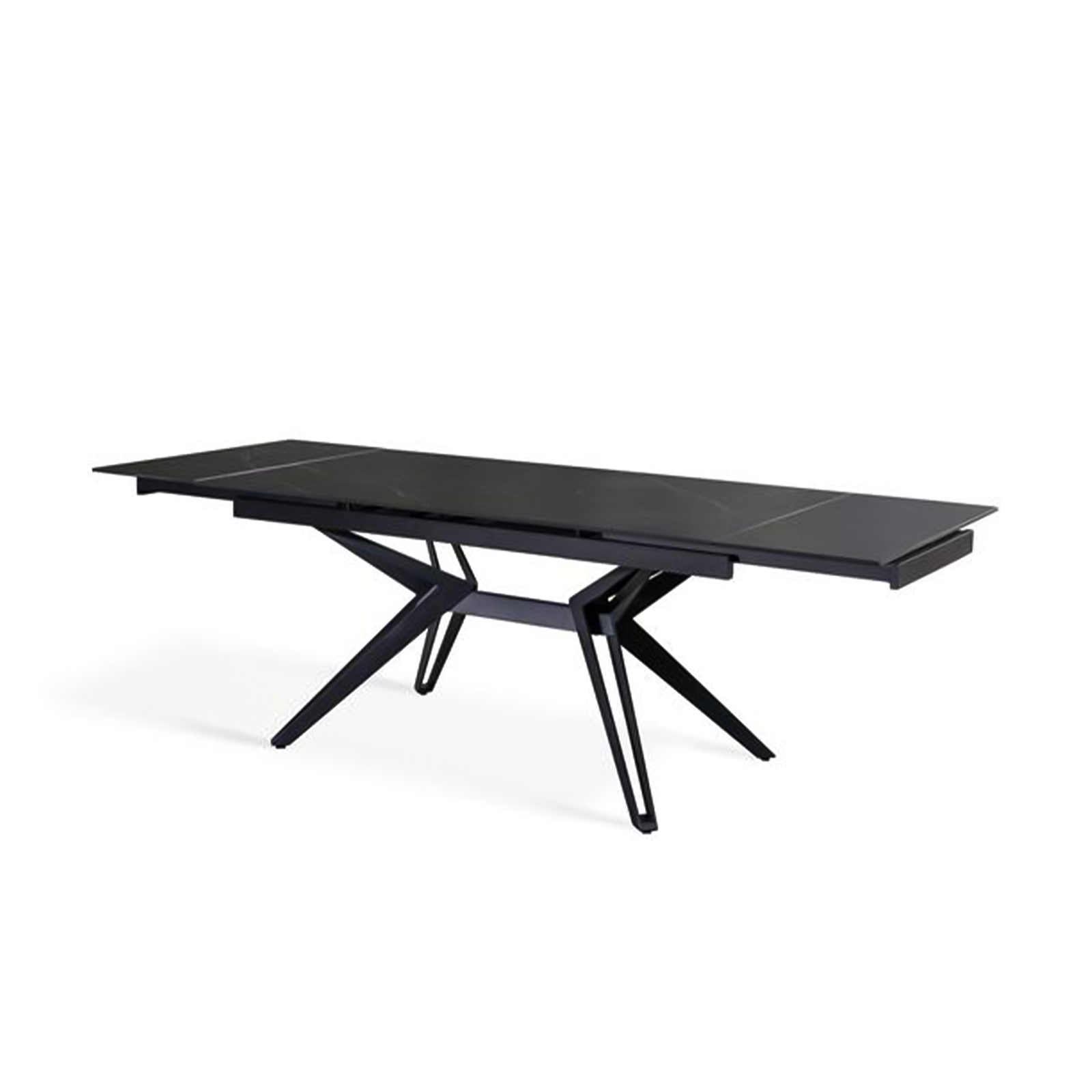 Modern extendable "Horeca" dining table with marble-effect ceramic top