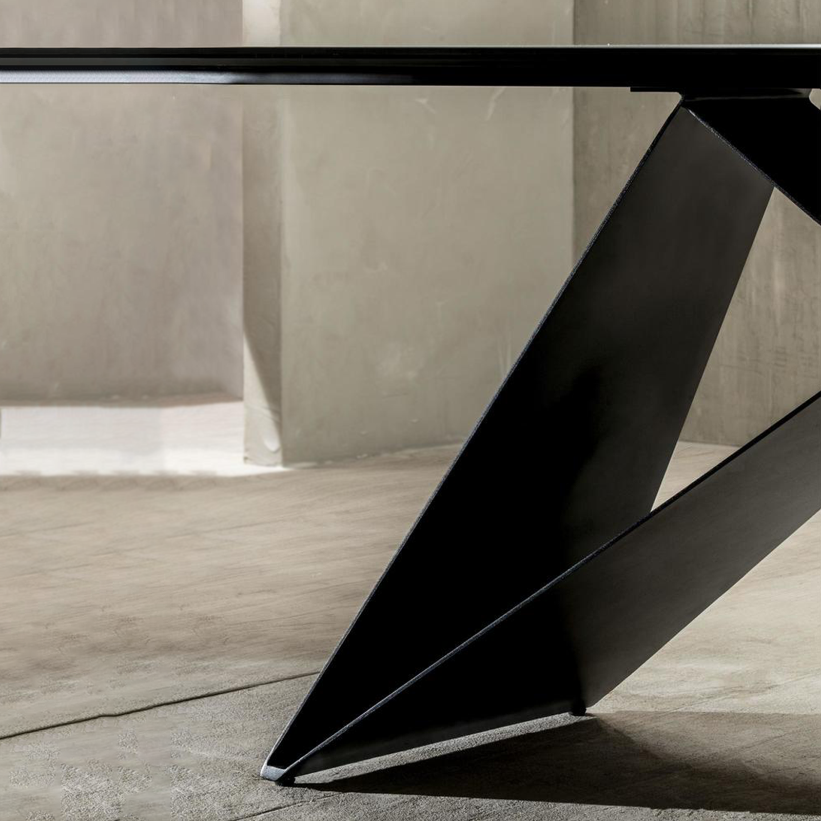 "Loyra" modern fixed table in ceramic on tempered glass with a marble effect, 220x110 cm, 76 cm high.