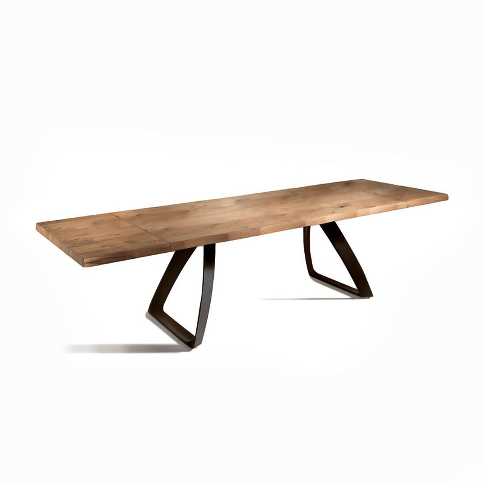 Mesa extensible "Gabriel" tablero de madera patas metal 300x100 cm 76h