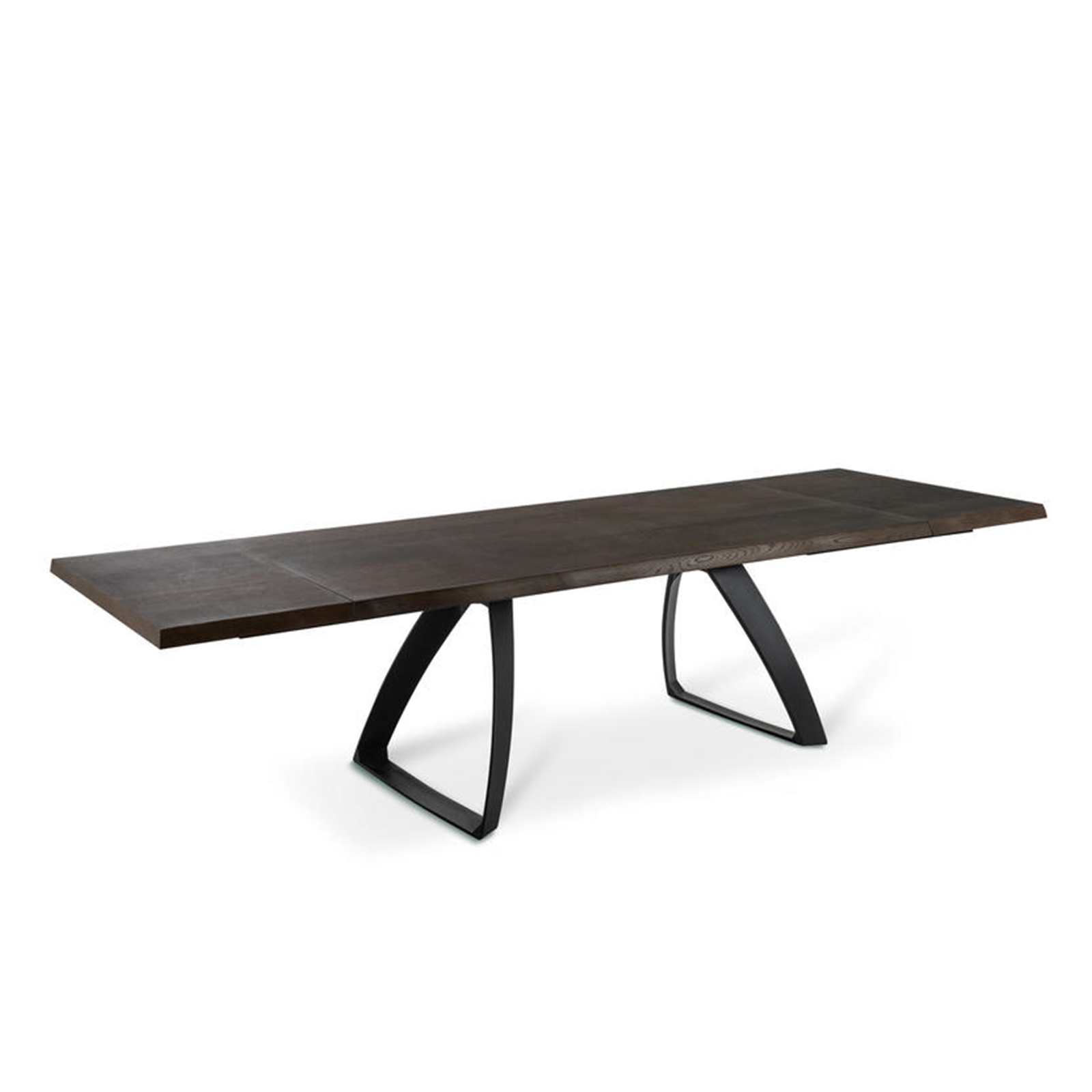 Extendable "Barret" table with wooden top and metal legs, 240x90 cm, 76 cm high.