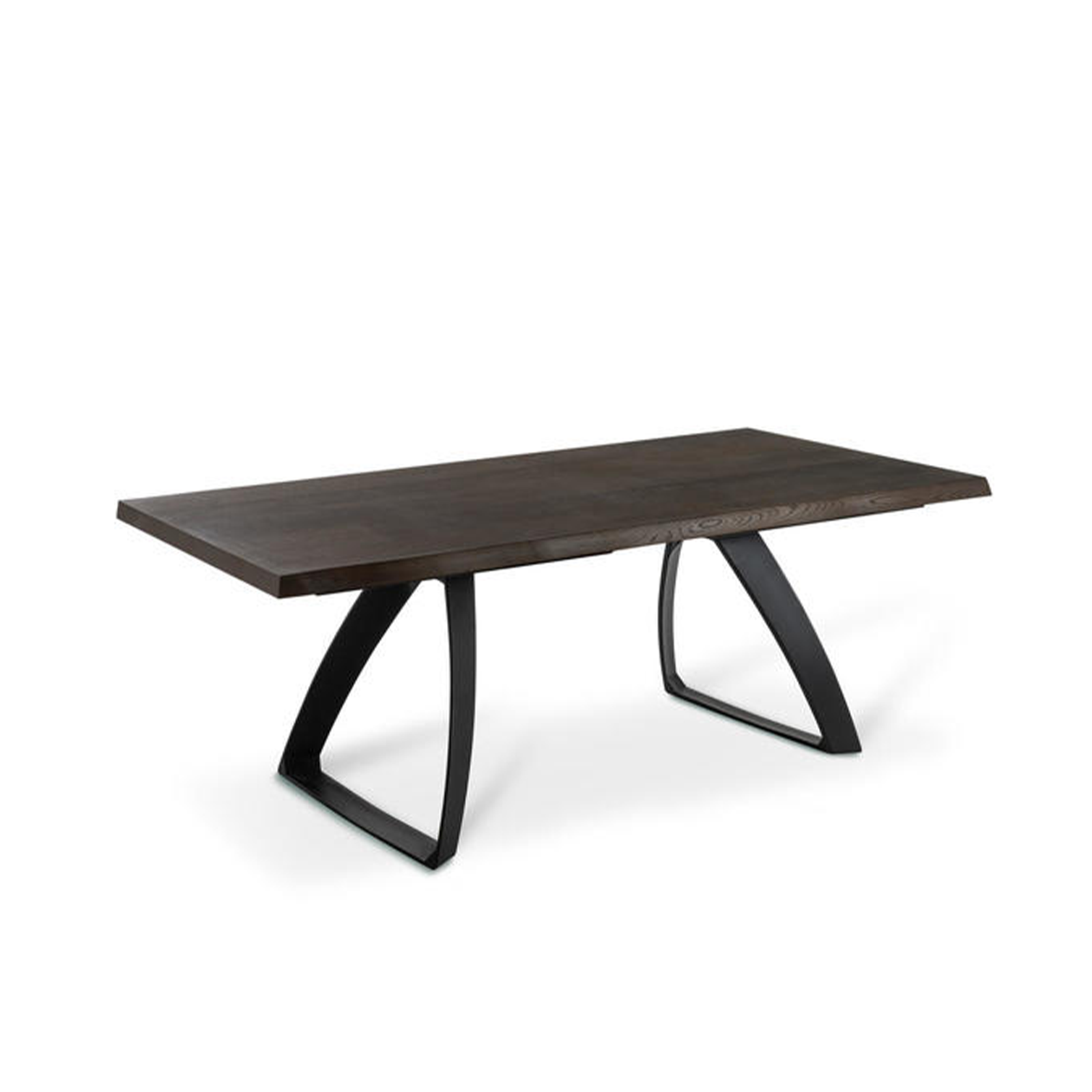 "Arthur" fixed table with wooden top and metal legs, 160x90 cm, 76 cm high.