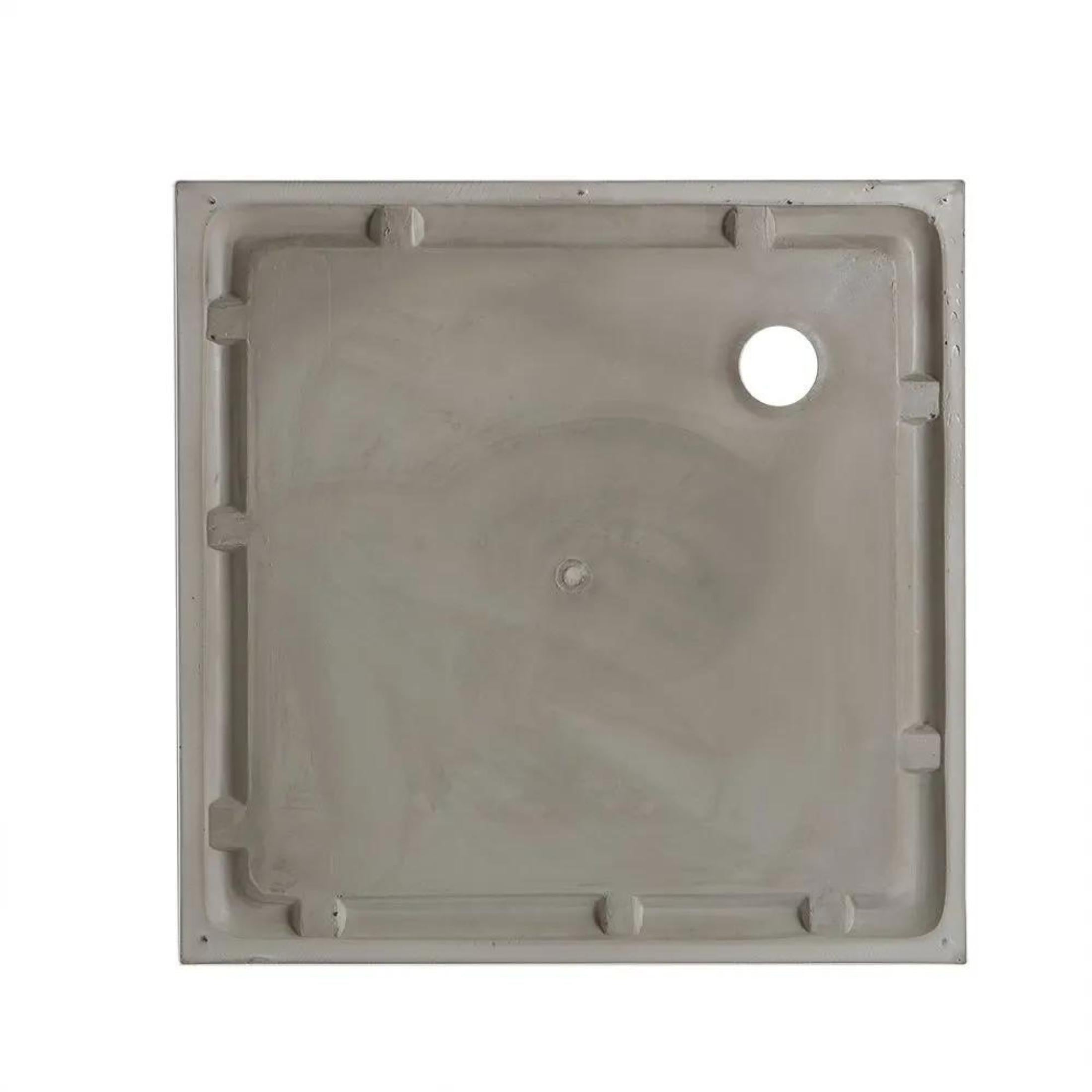 Plato de ducha cuadrado fino "Aosta" en acrílico blanco brillo y ABS