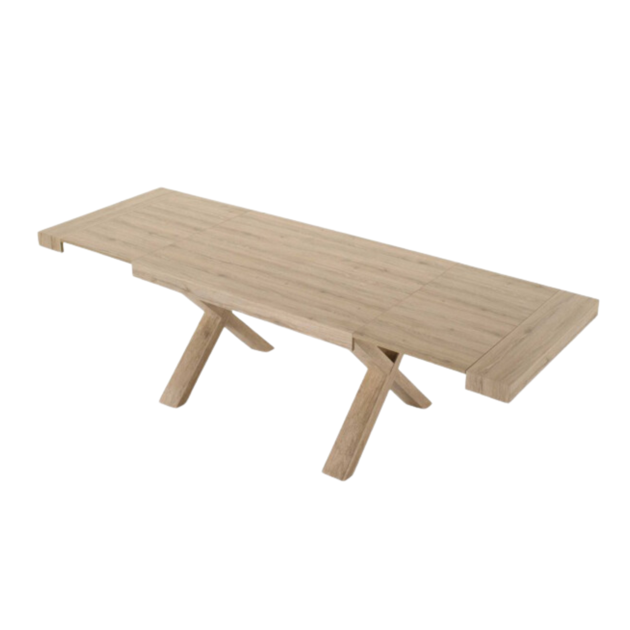 "Barton" extendable dining table with wood-effect laminate extensions, 160/260x90 cm, 76h