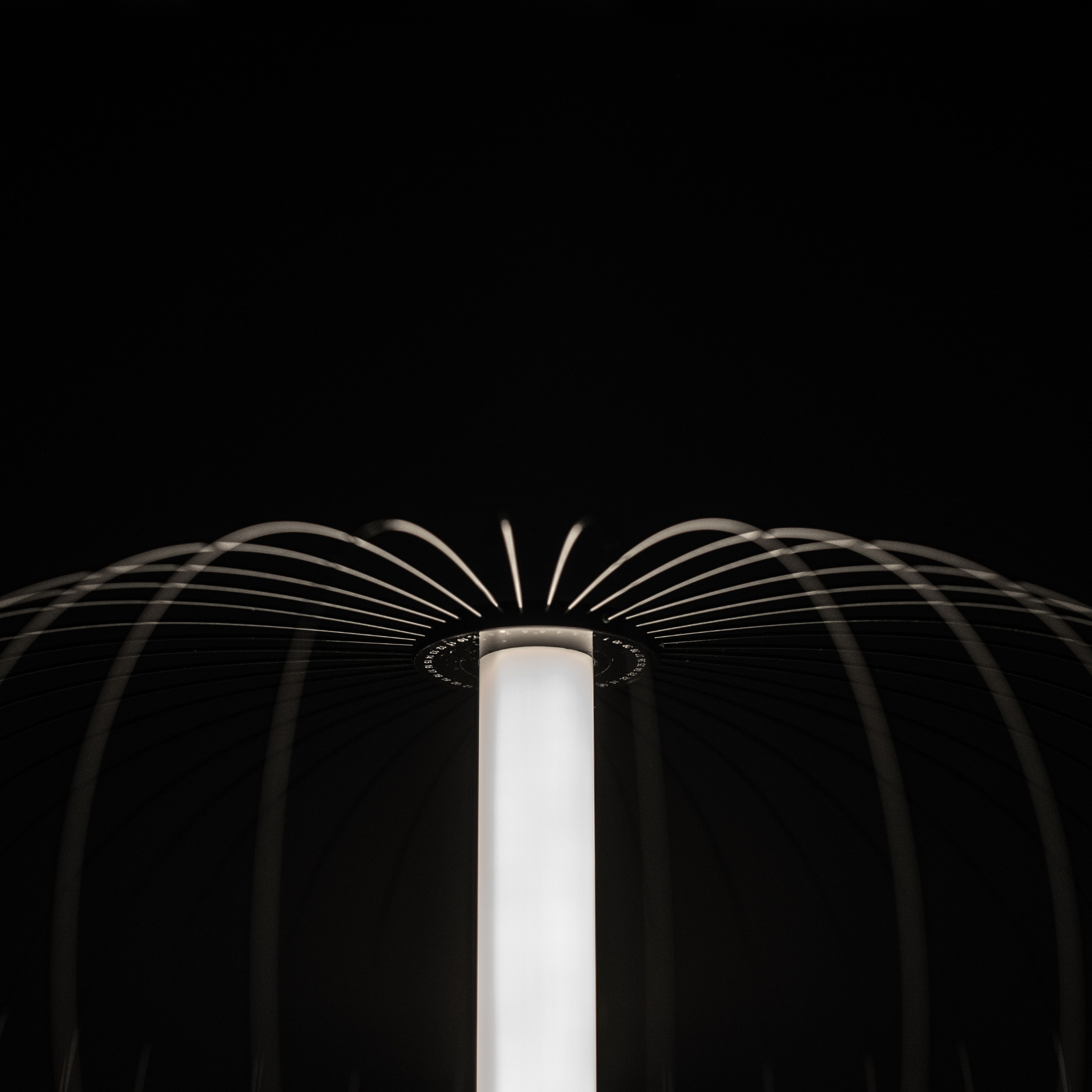 "Jaula" LED floor, table and hanging lamp with steel shade