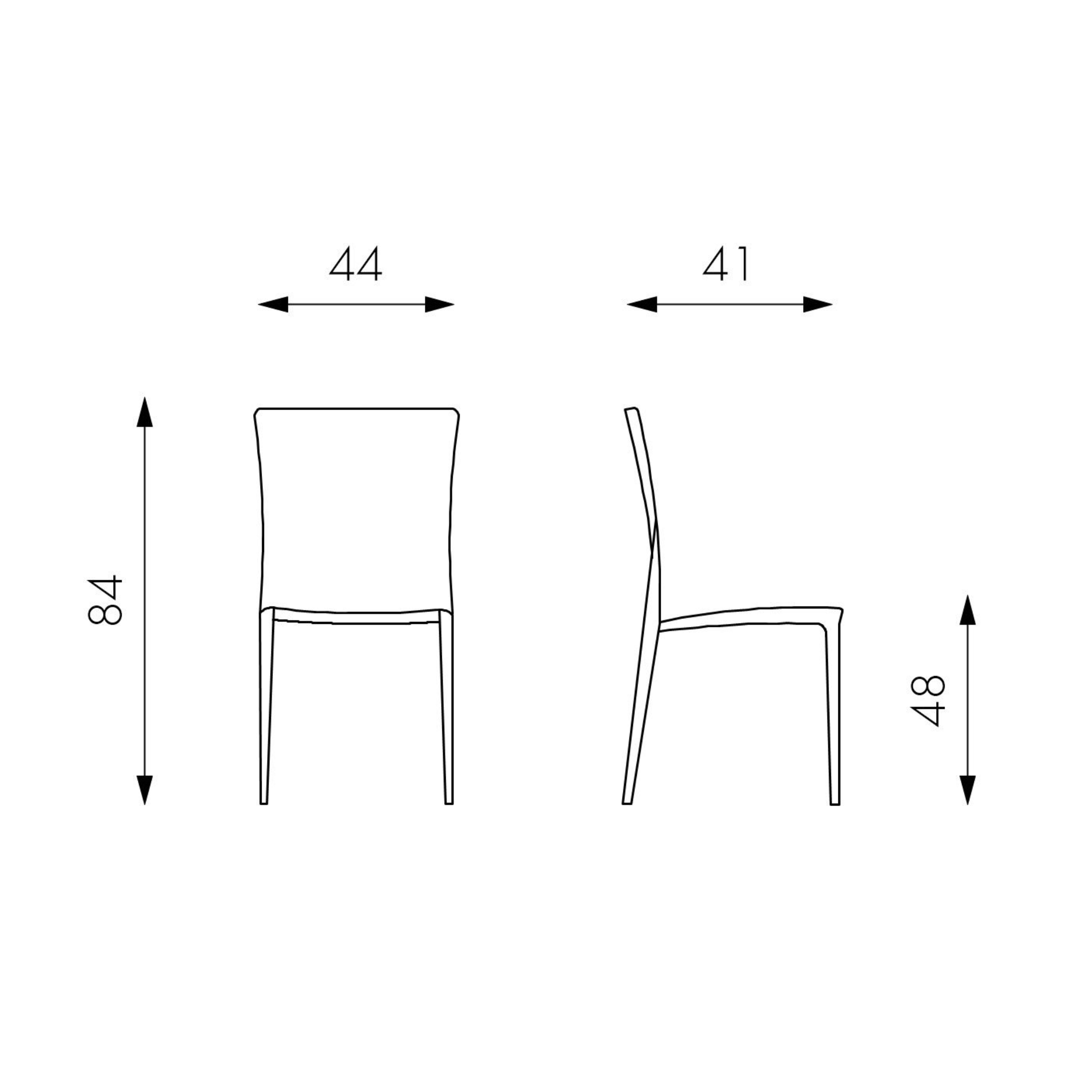 Set of modern stackable polypropylene dining chairs "Rubinia" 44x41 cm 84h