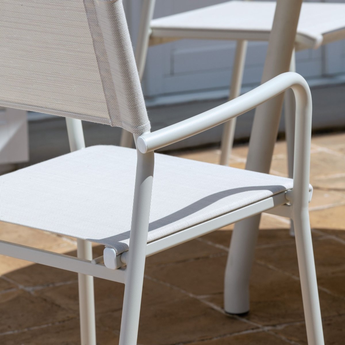 Set di sedie con seduta e schienale in telo "Emma" da giardino impilabili cm 59x56 83h - MondoViro