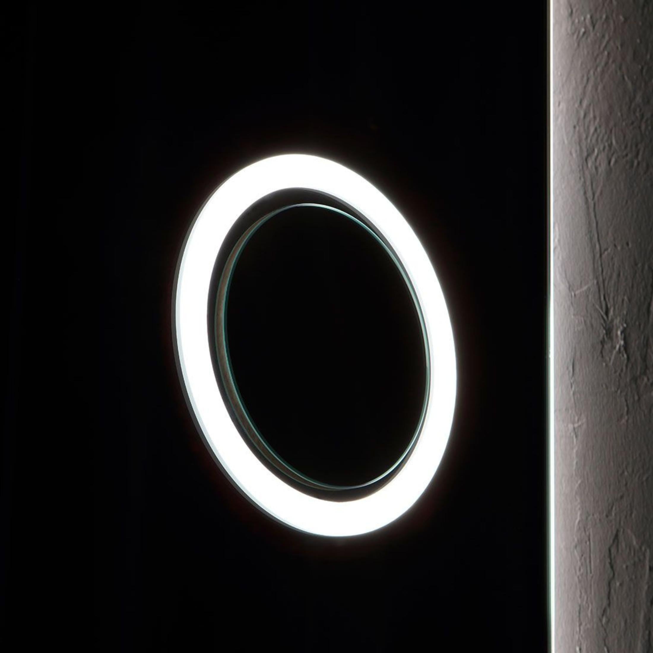 "Corvallis" rectangular LED mirror with backlit magnifying glass, 120x70 cm