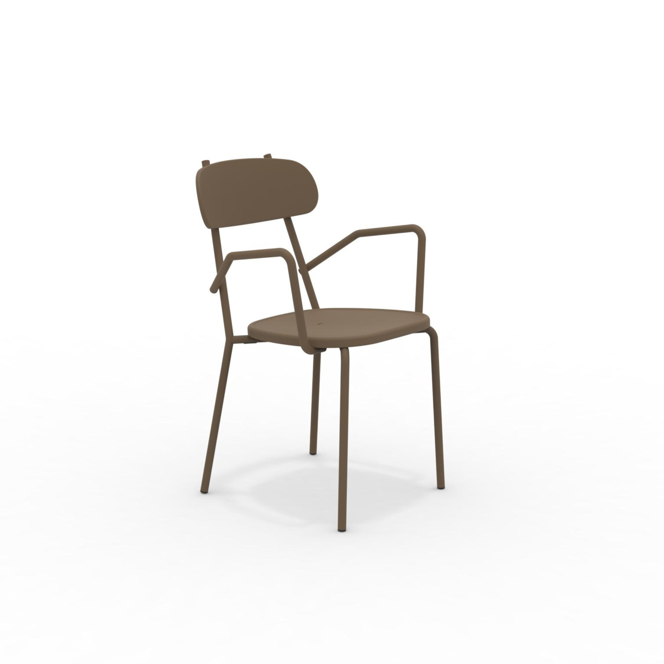 Set of "Fox" stackable painted metal garden chairs, 53x53 cm, 84h