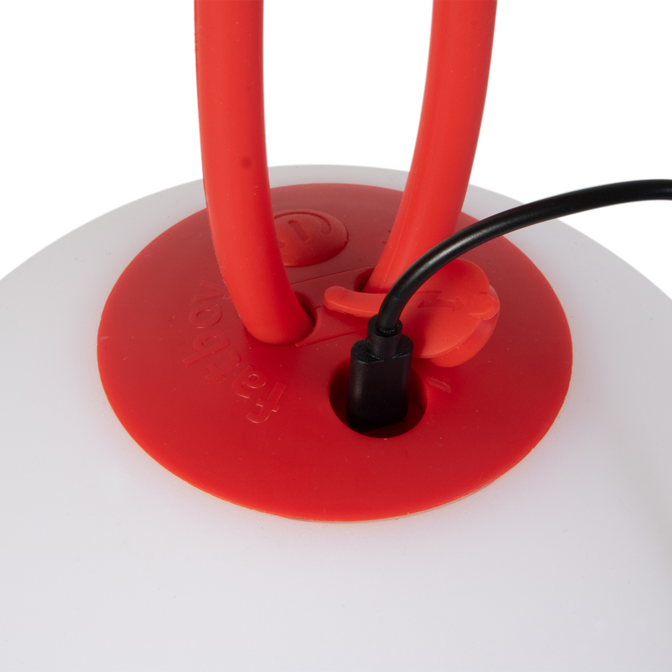 Set of 2 "Bolleke" battery-powered LED hanging lamps in HDPE with rubber hook, 20x20 cm