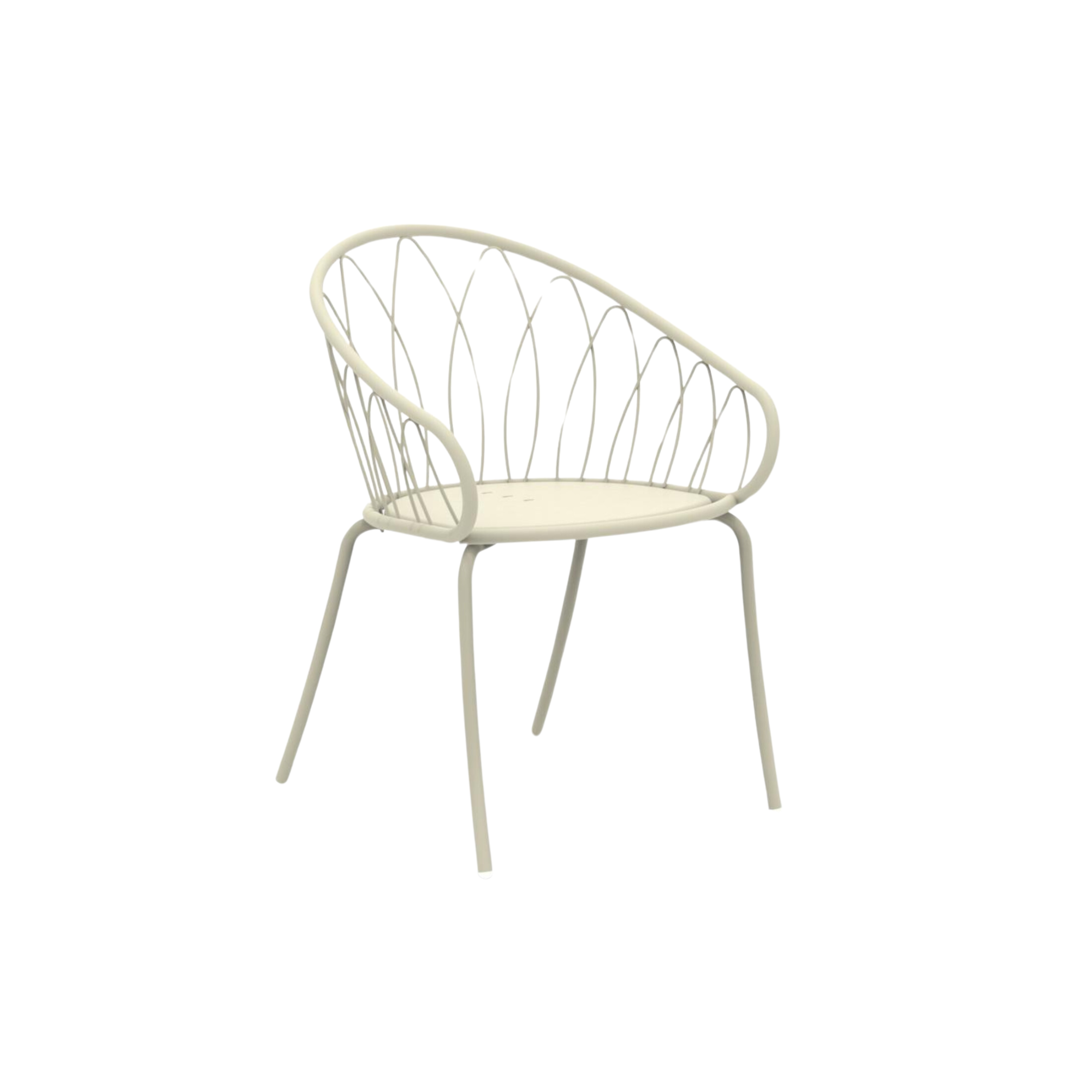 Set of stackable "Flora" painted metal garden chairs, 59x56 cm, 81 cm high