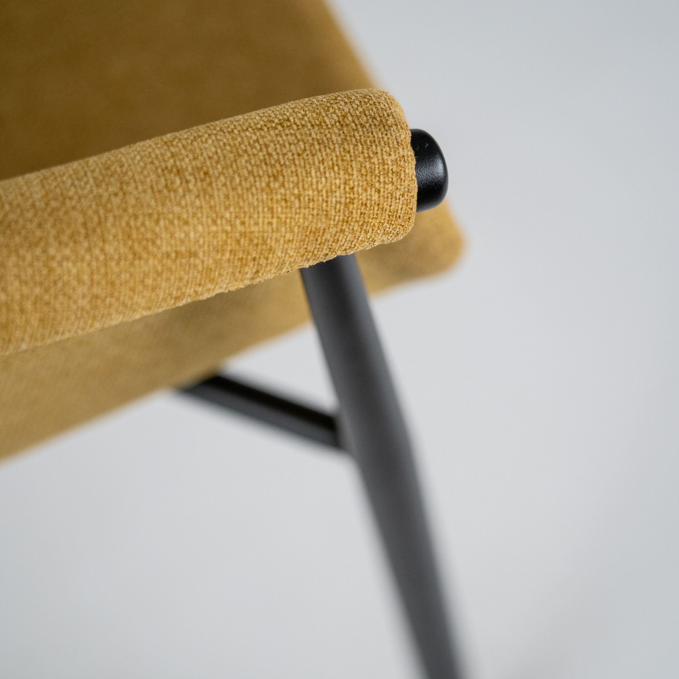 Set of elegant modern "Orchidea" fabric chairs with painted metal frame