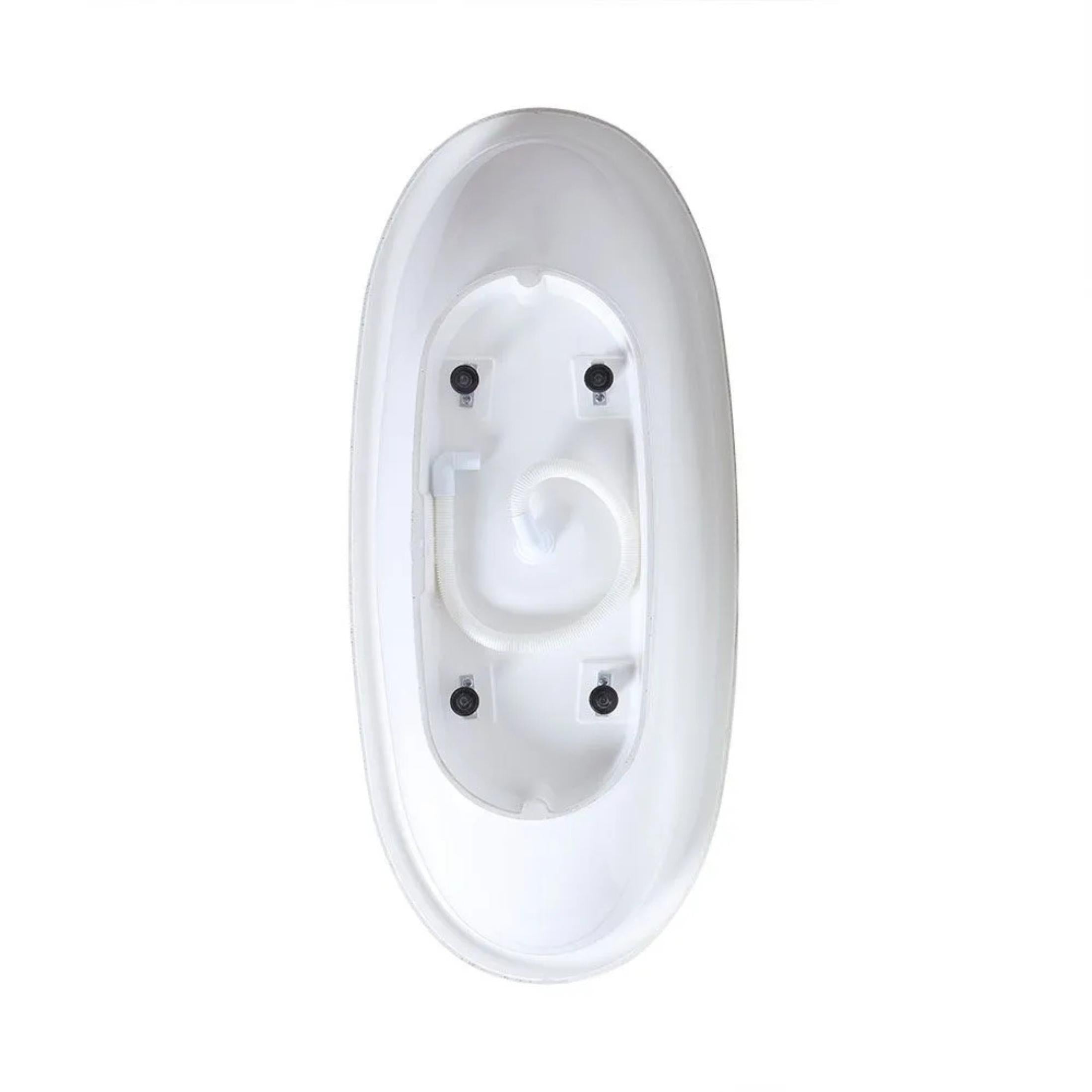 "Rossana" freestanding oval bathtub in recomposed marble, 181x80 cm, 63.3 cm high