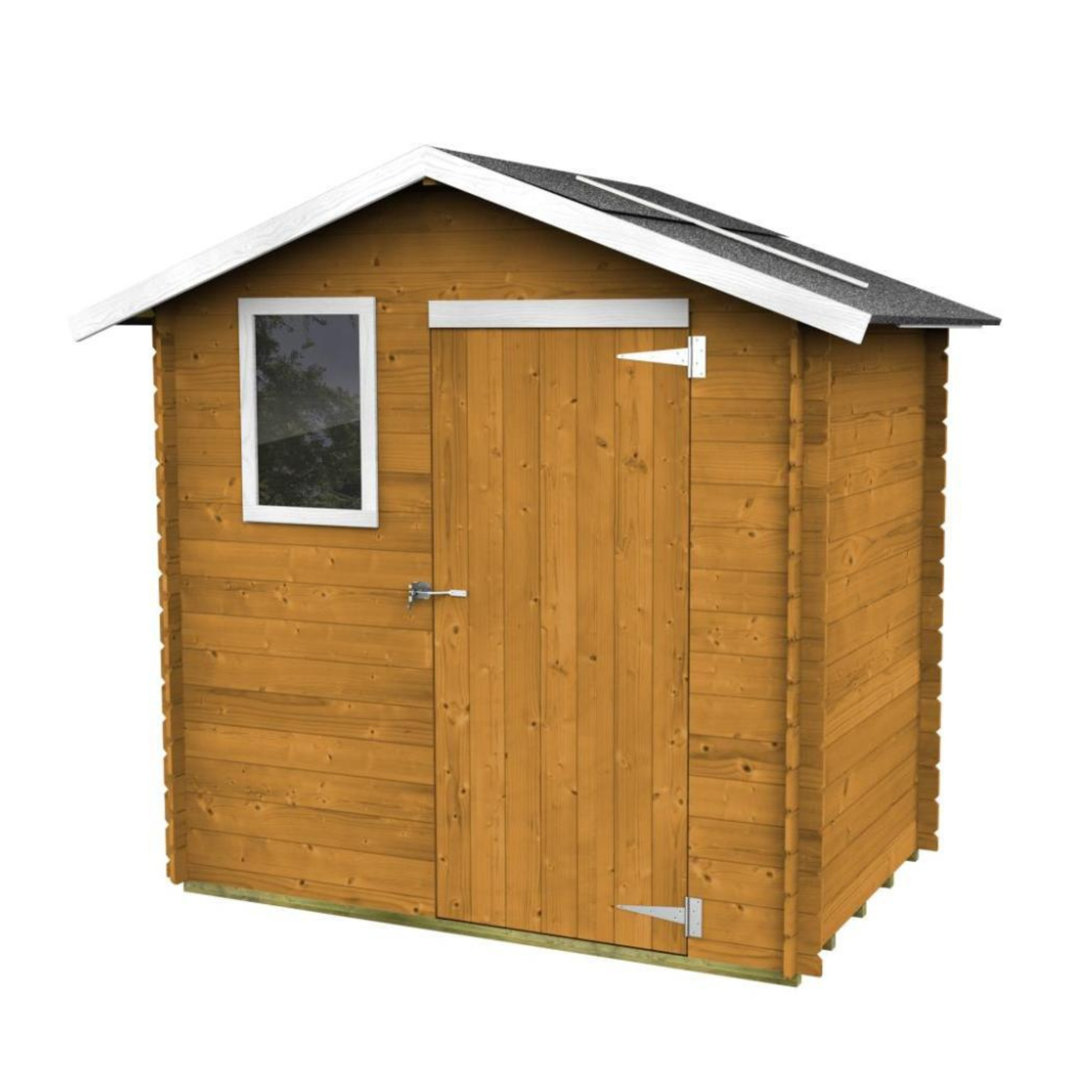 "Kreta" wooden garden house with single blind door and window, 198x130 cm, 205 cm high