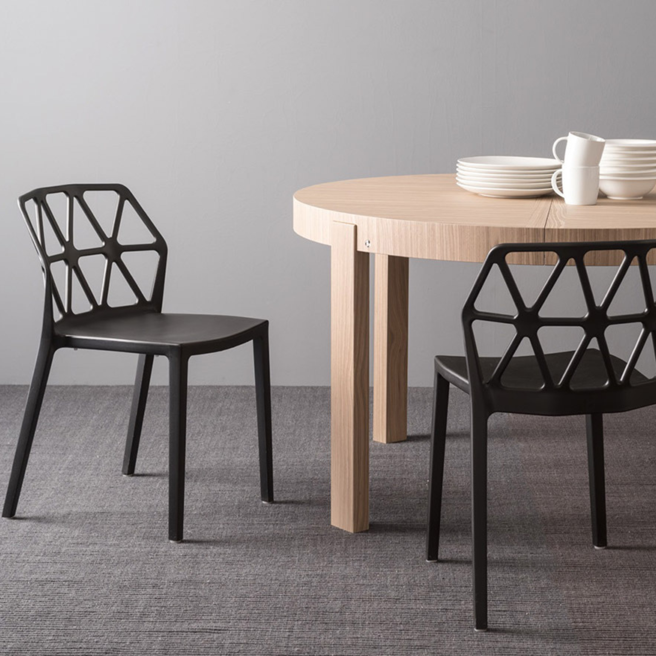 Set of modern living room chairs "Alchemia" in polypropylene cm 49.5x51 79h