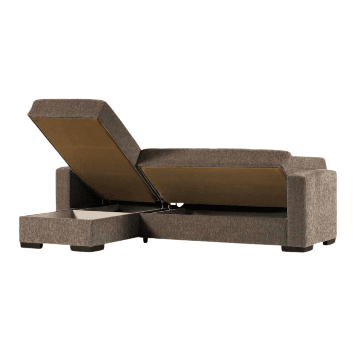 Divano prontoletto "Karida" con meridienne reversibile e vano contenitore cm 227x74/175 77h - MondoViro