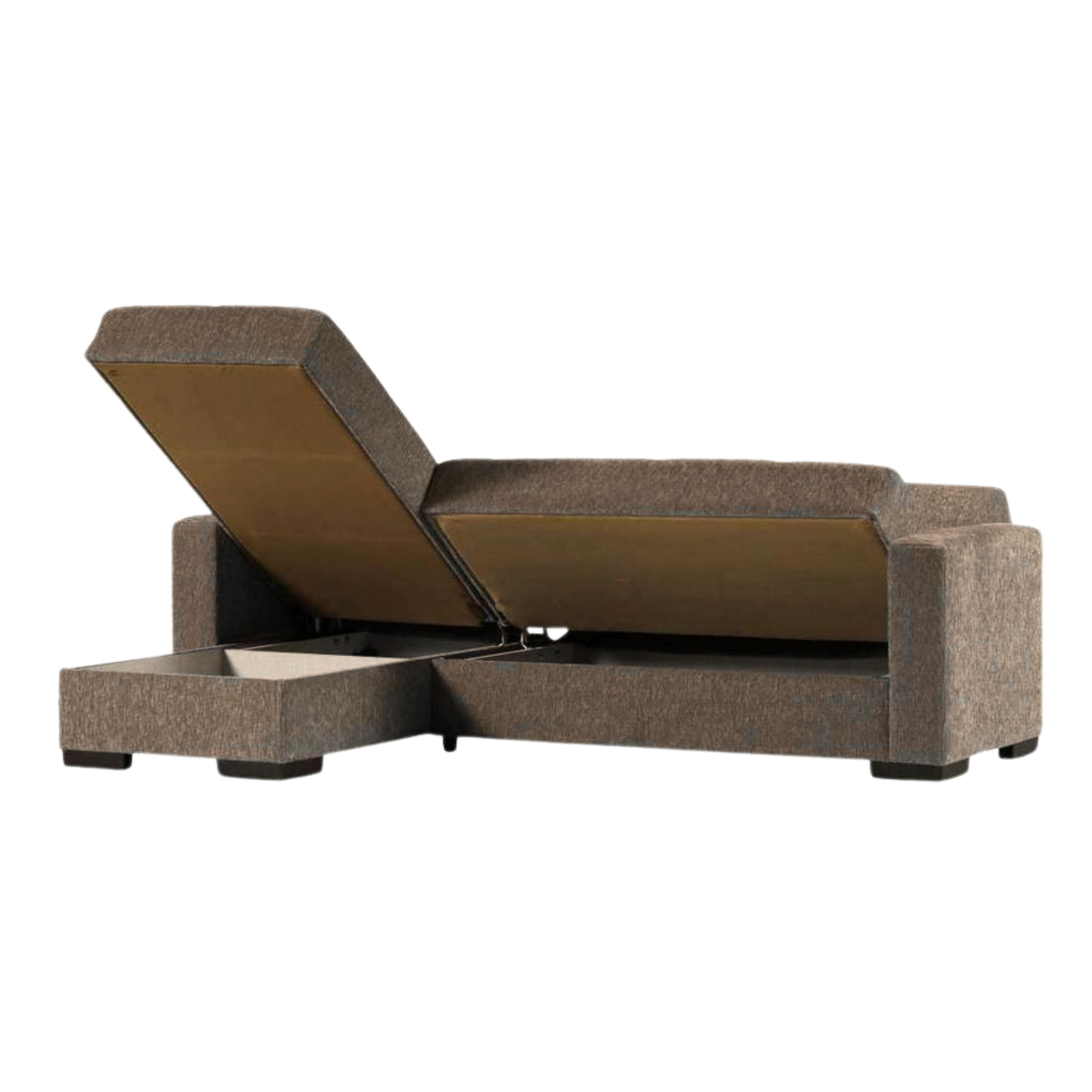 "Karida" sofa bed with reversible meridienne and storage compartment cm 227x74/175 77h