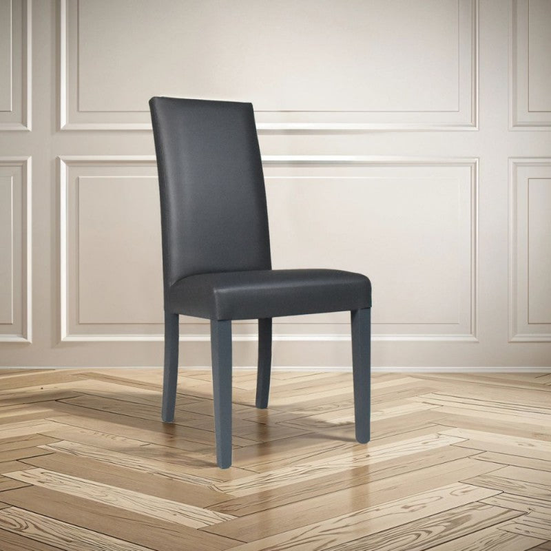 Conjunto de sillas de comedor "Nancy" tapizadas en ecopiel con patas de madera, 47x47 cm, 101h