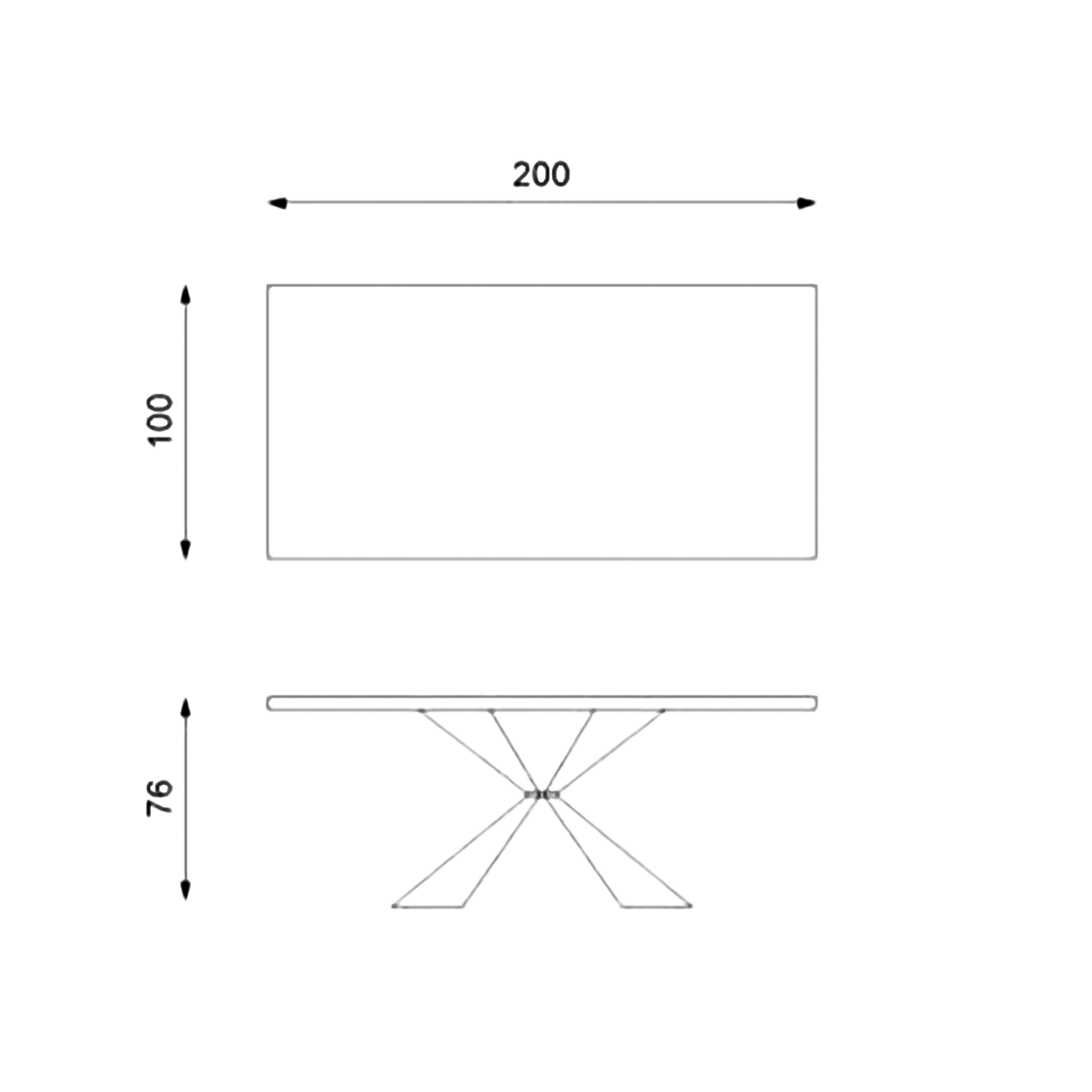 Extendable table "Nilo" wooden top metal legs cm 200/300x100 76h